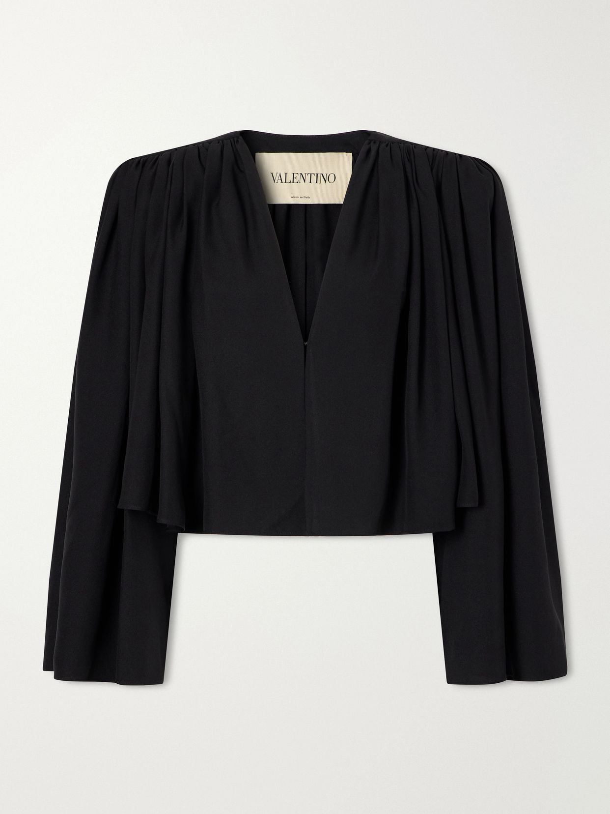 Silk-crepe crop jacket