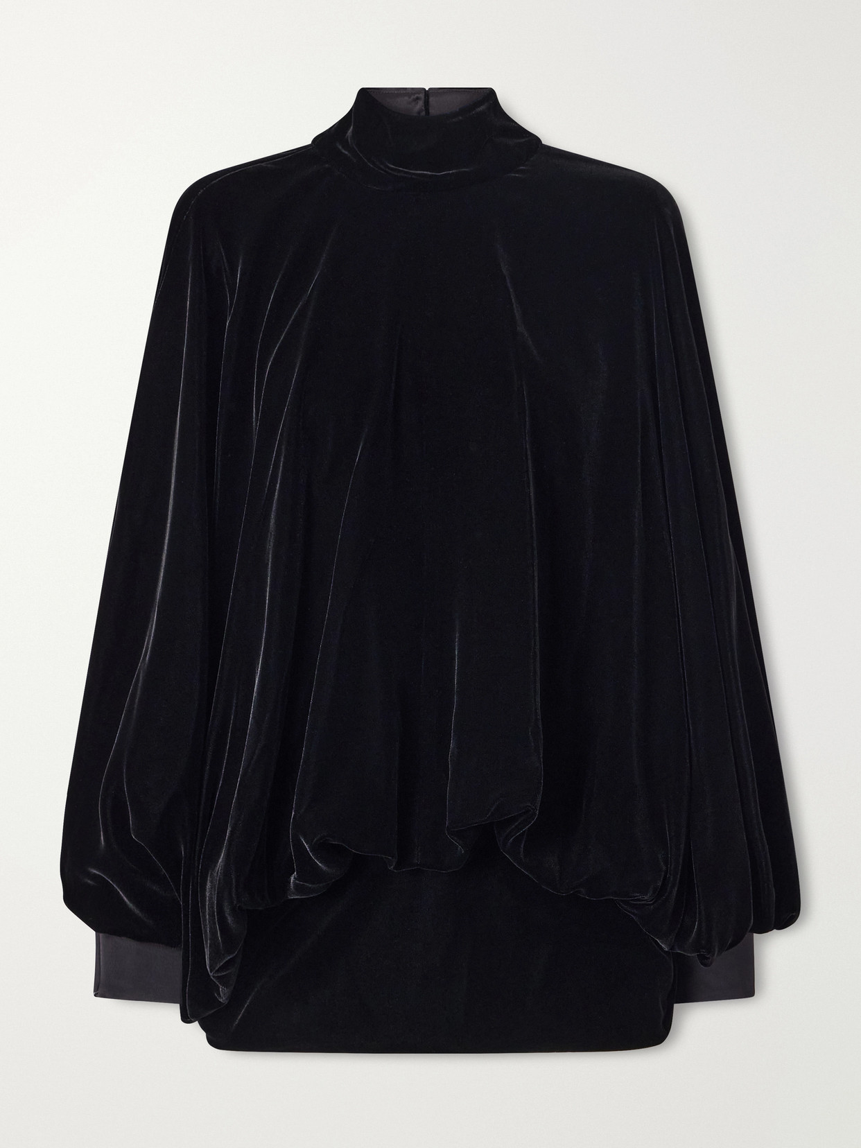 Valentino Tiered Gathered Velvet Blouse In Multi