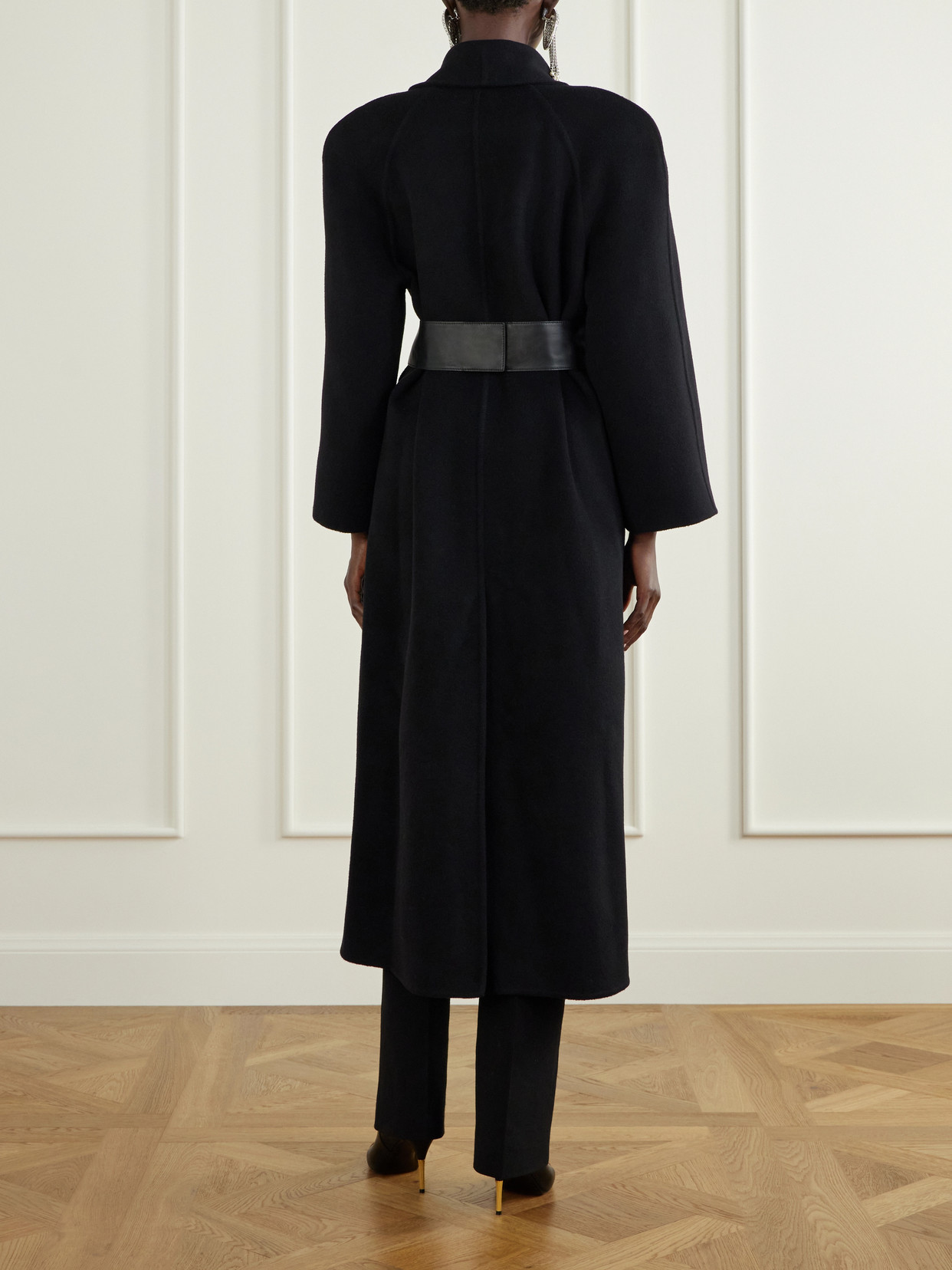 Garavani - Belted Leather-Trimmed Wool And Cashmere-Blend Coat