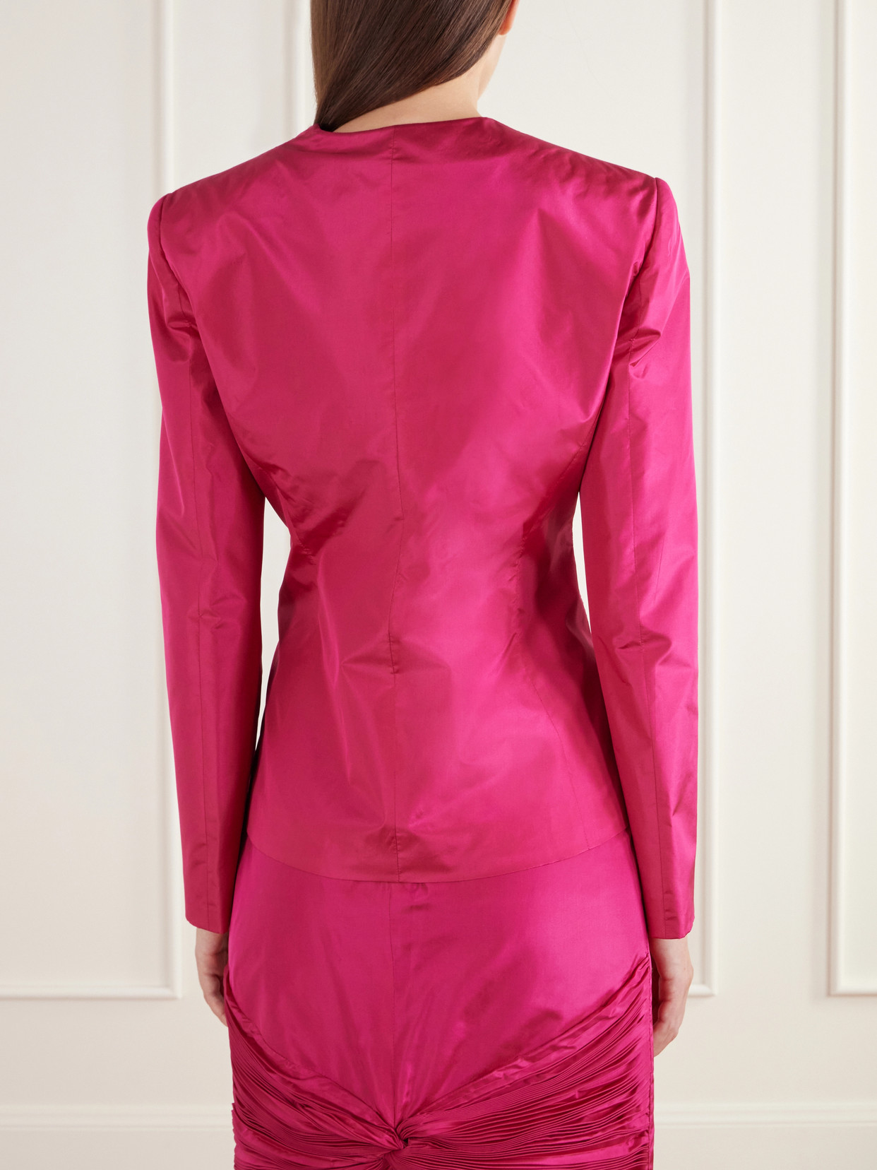 Garavani - Plissé Silk-Taffeta Jacket