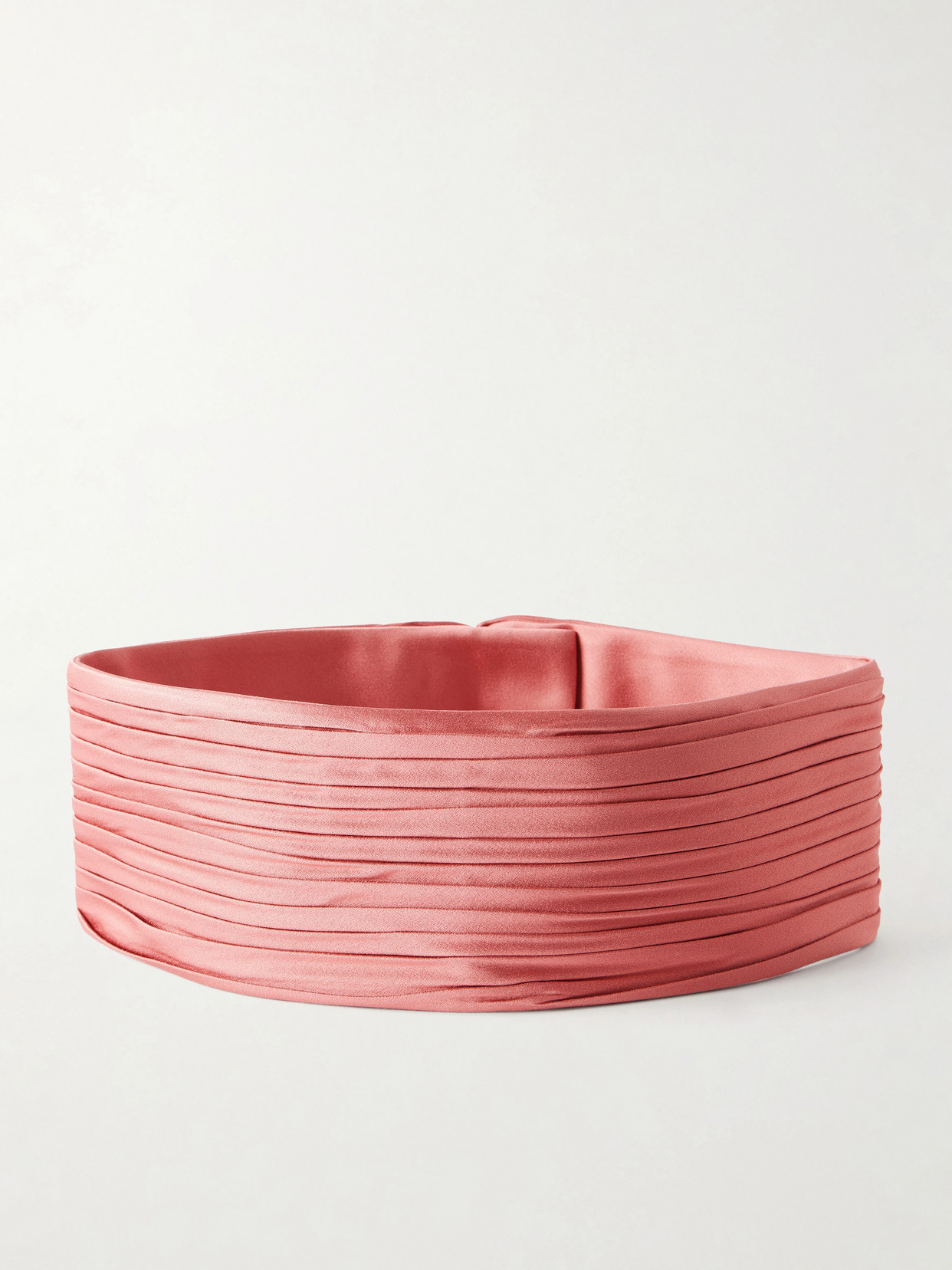 Valentino Garavani Plissé Satin Belt In Pink