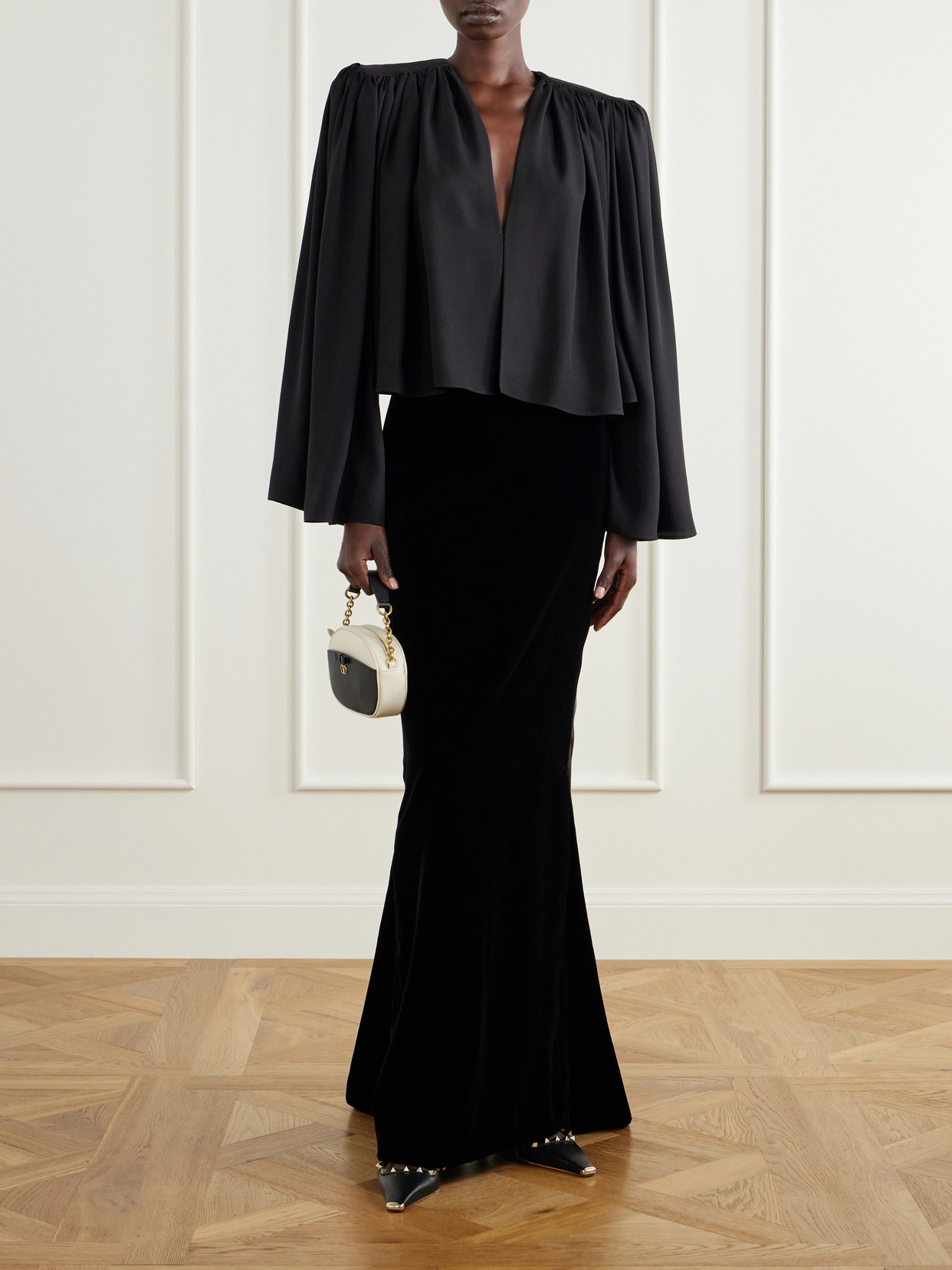 Garavani - Sable Draped Velvet Maxi