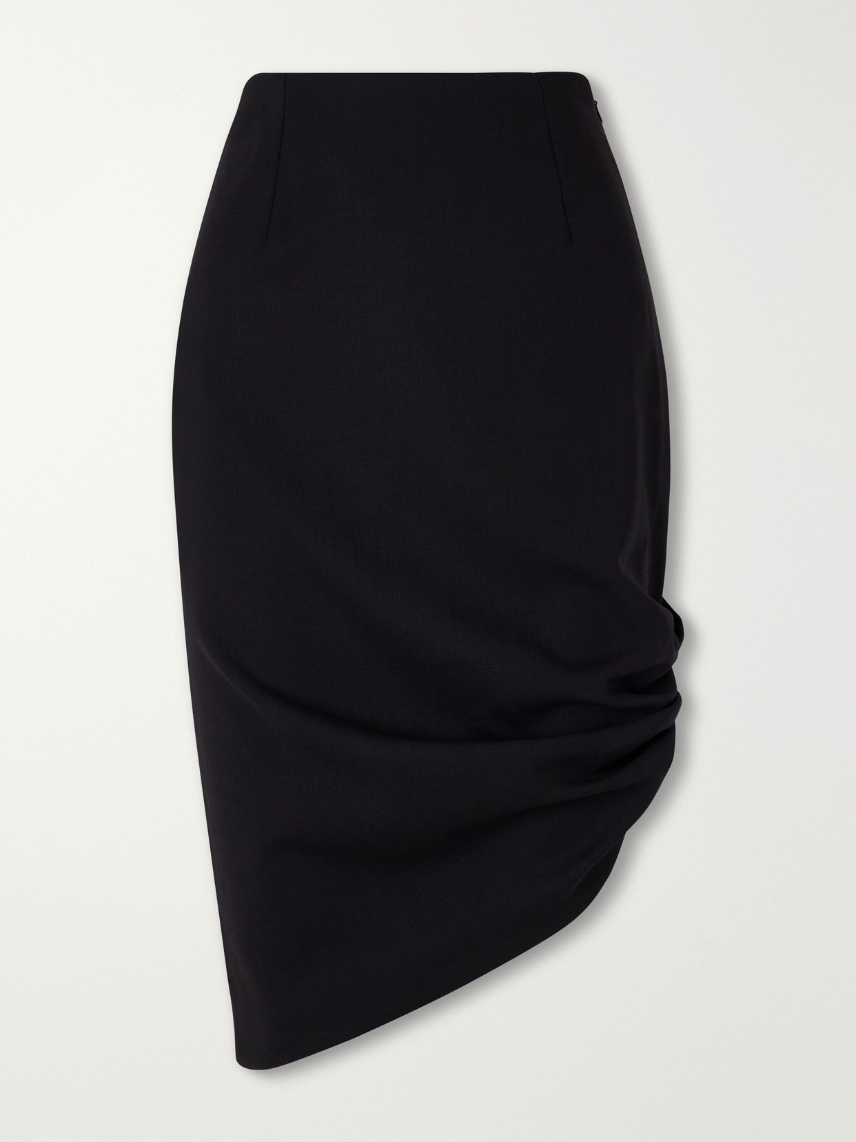 Asymmetrical Stretch-Wool Midi