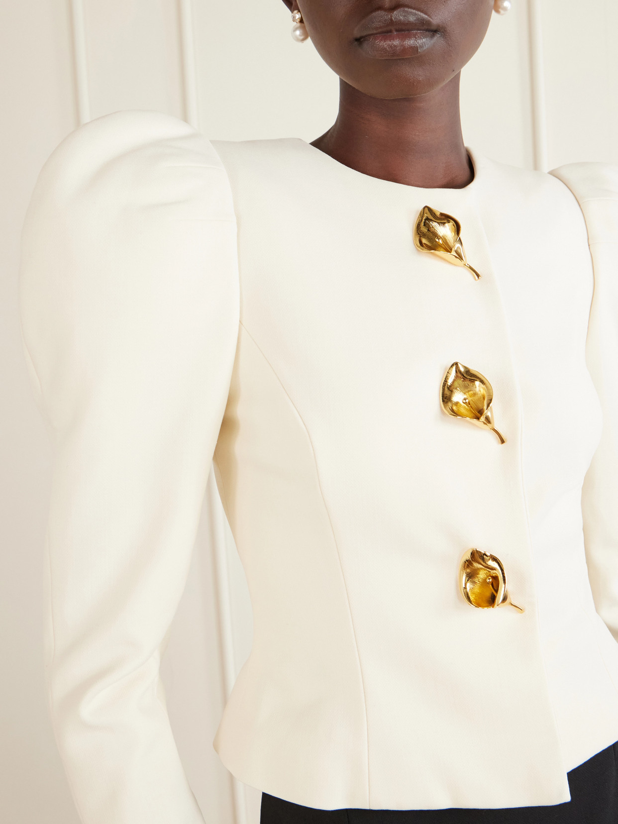 Darted Stretch-Wool Crepe Jacket