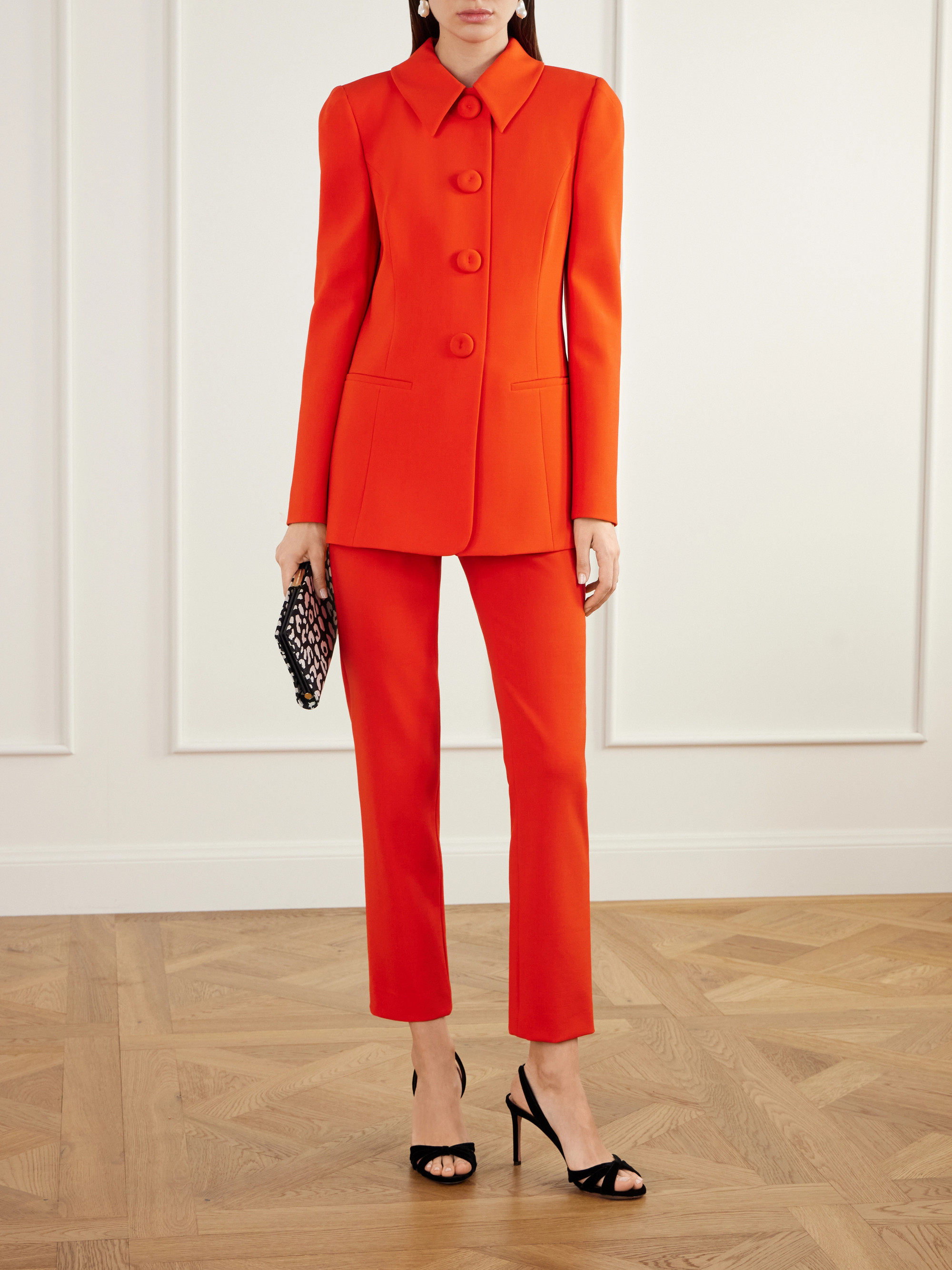 Carolina Herrera Stretch-wool woven slim-leg pants