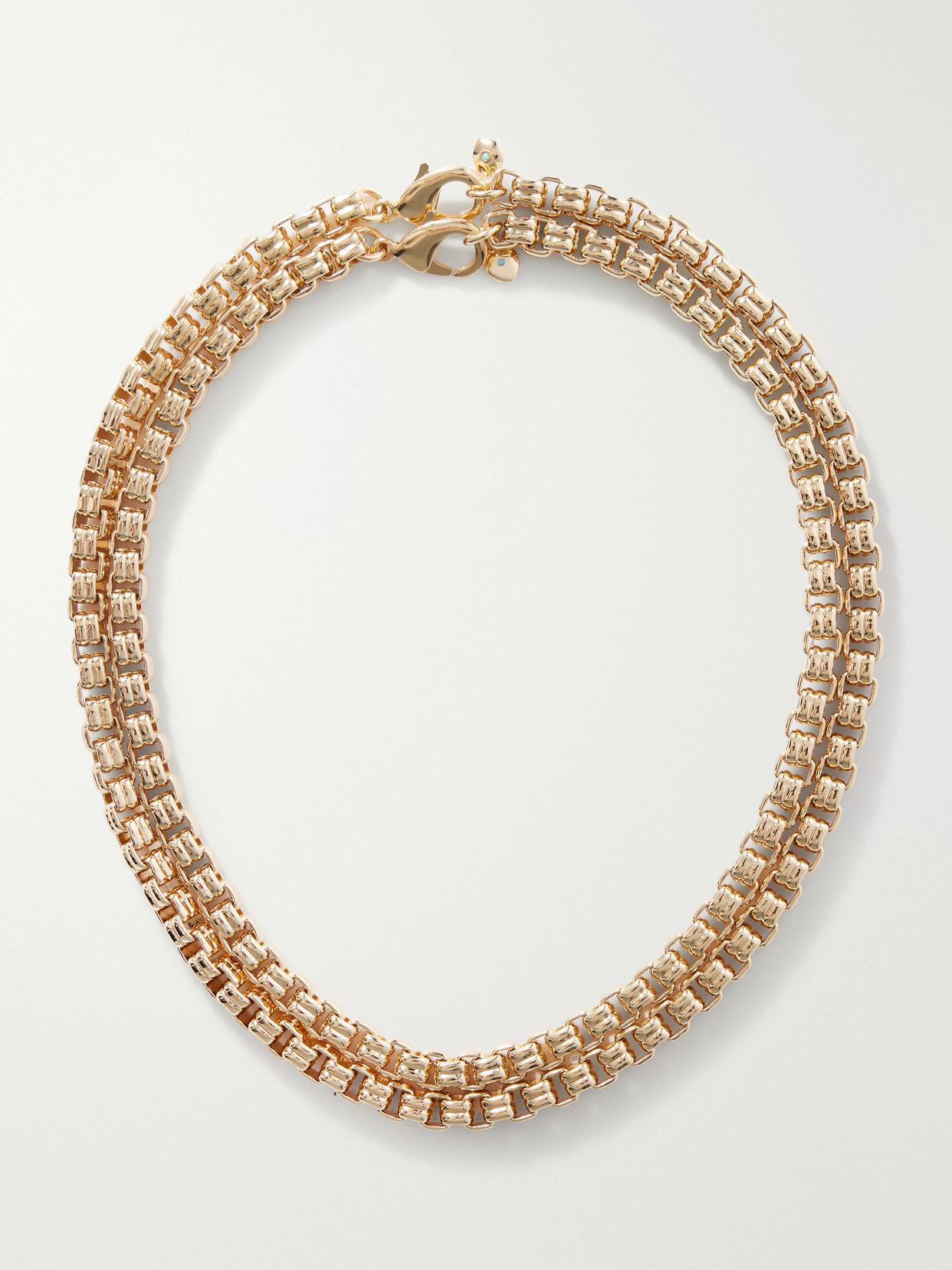 Roxanne Assoulin The Nesting Rope Duo Gold-tone Chain Necklace In Pink