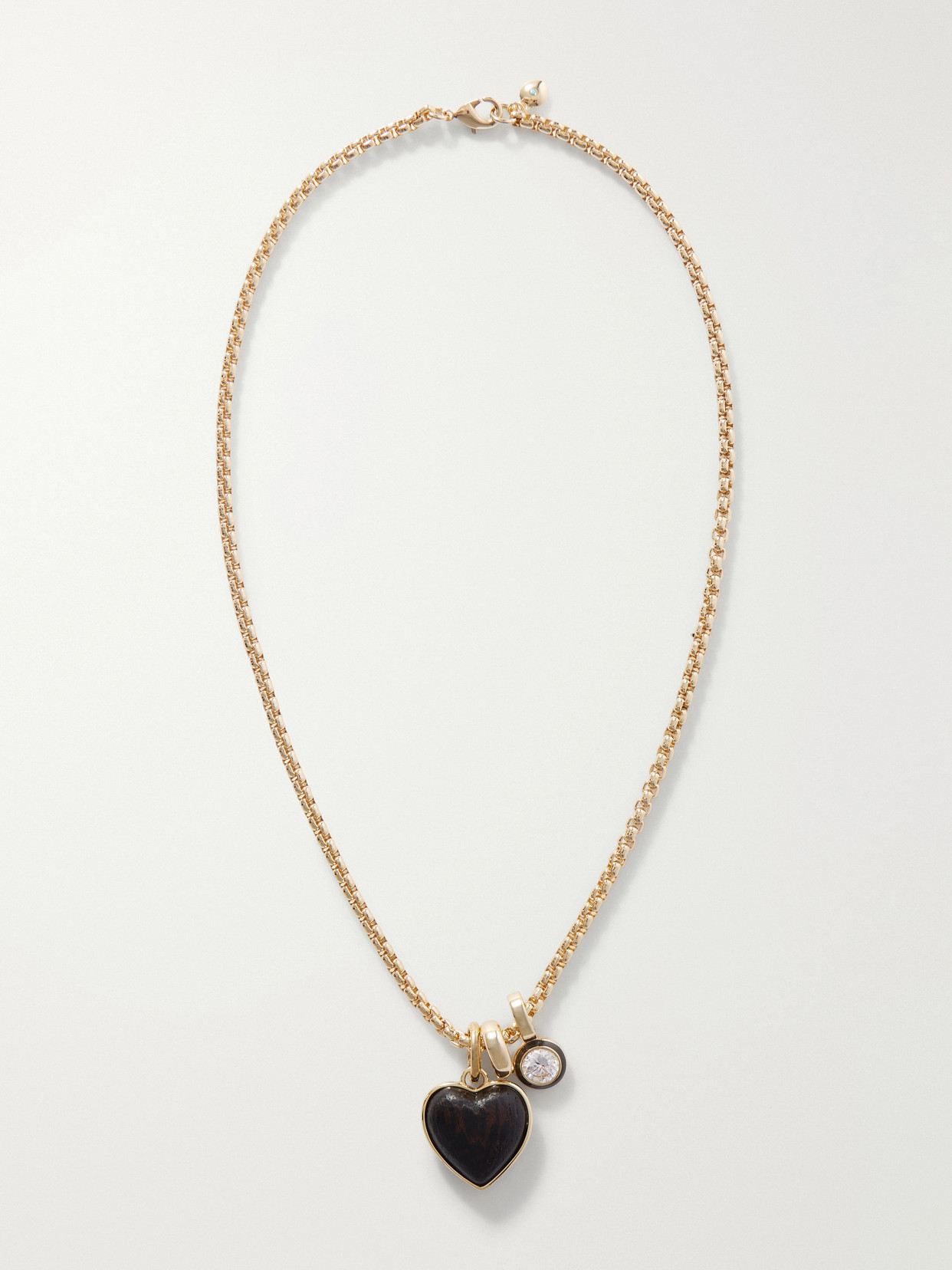 Roxanne Assoulin The Mini Simple Wood Heart Gold-tone Necklace In Neutral