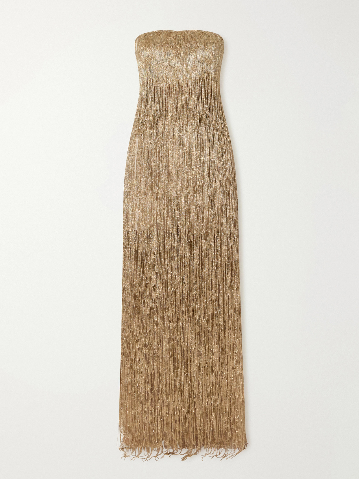 Marmar Halim Strapless Bead-embellished Corset Gown In Gold