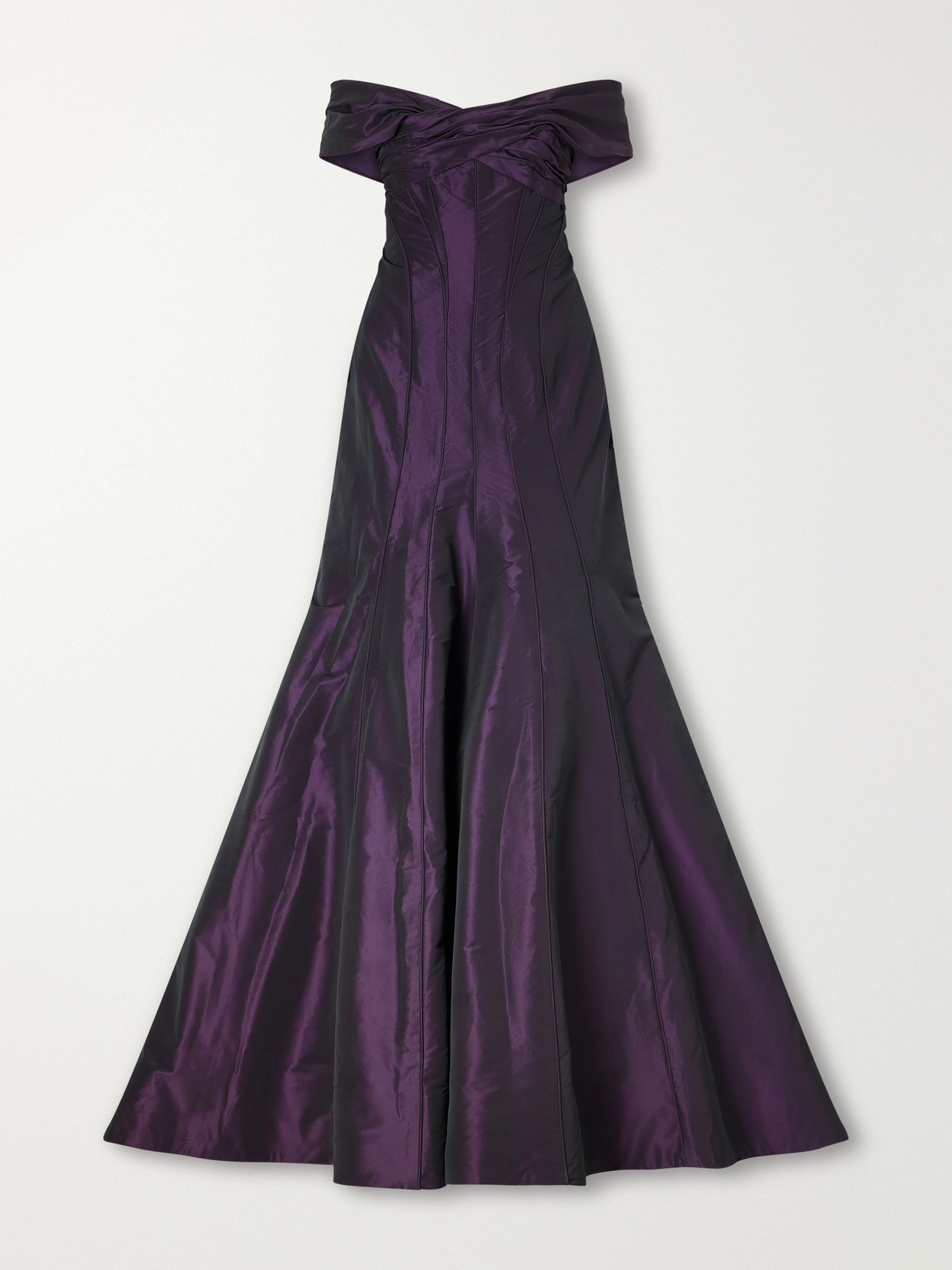 Marmar Halim Paneled Taffeta Corset Gown In Purple
