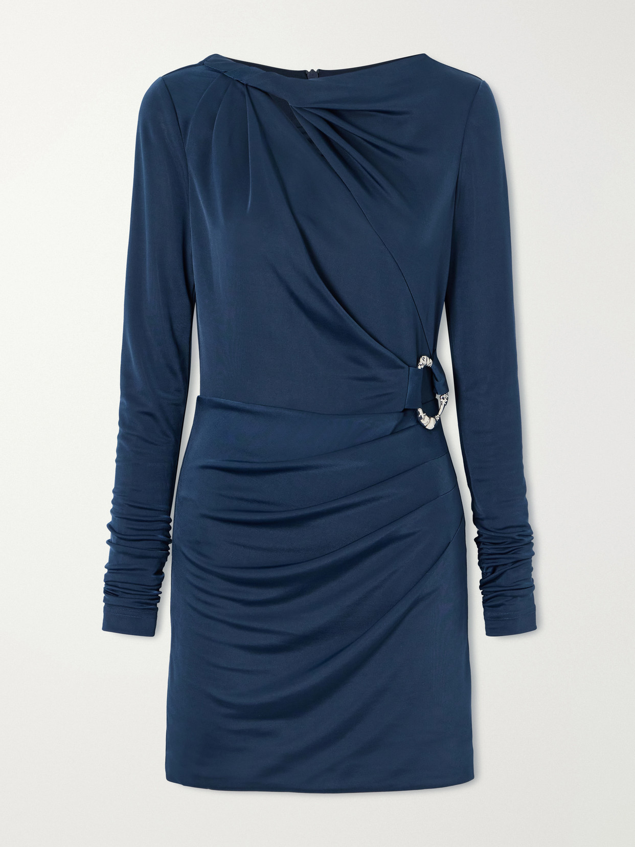Rebecca Vallance Kiana Embellished Gathered Stretch Mini Dress In Blue