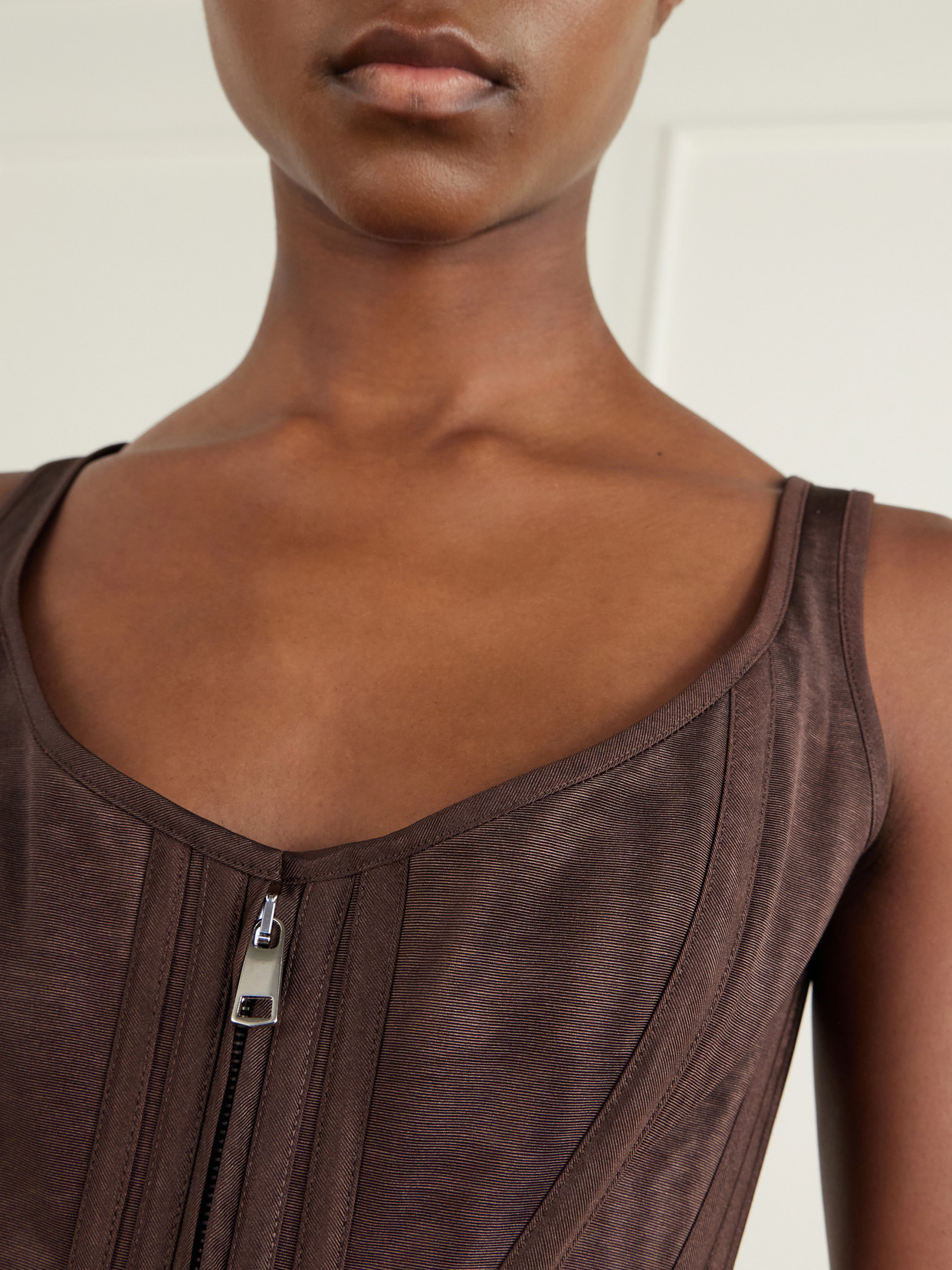 Venus Corset Paneled Twill Top