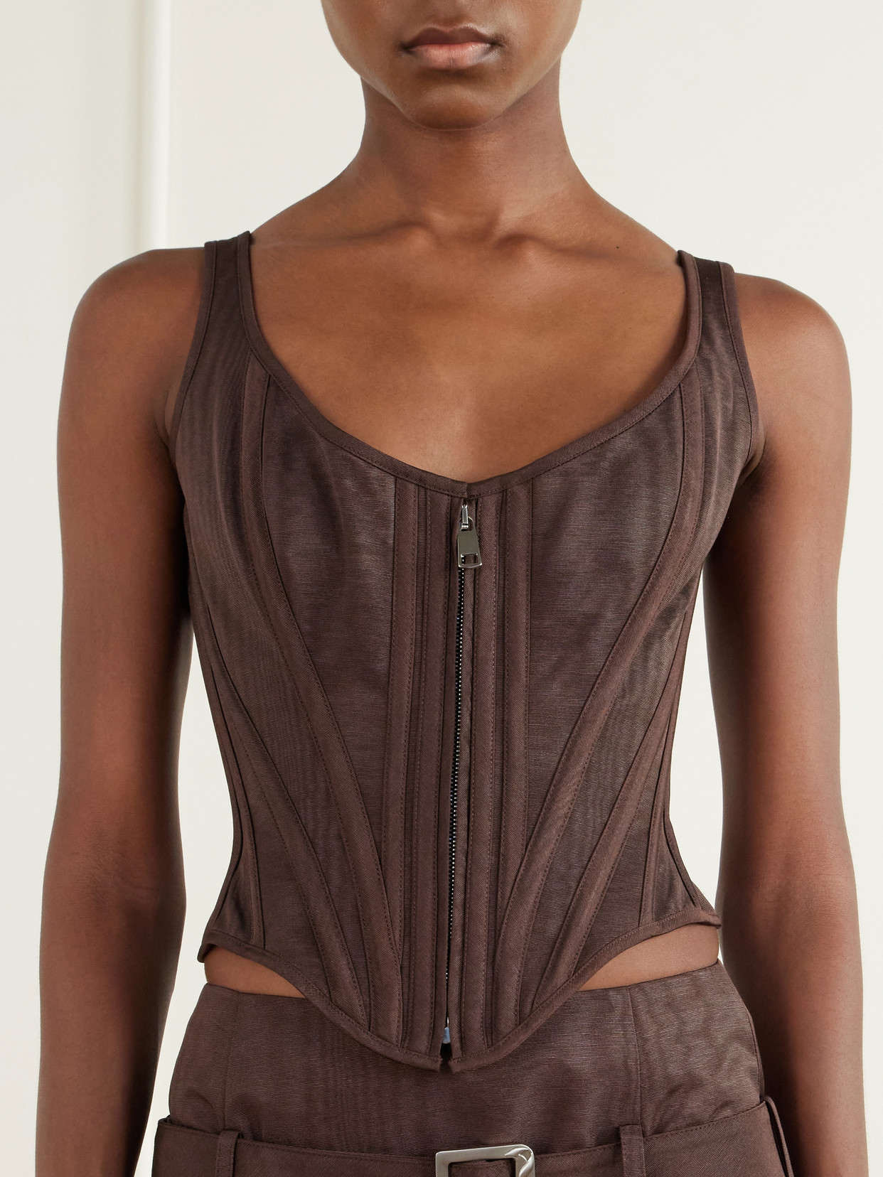 Venus Corset Paneled Twill Top
