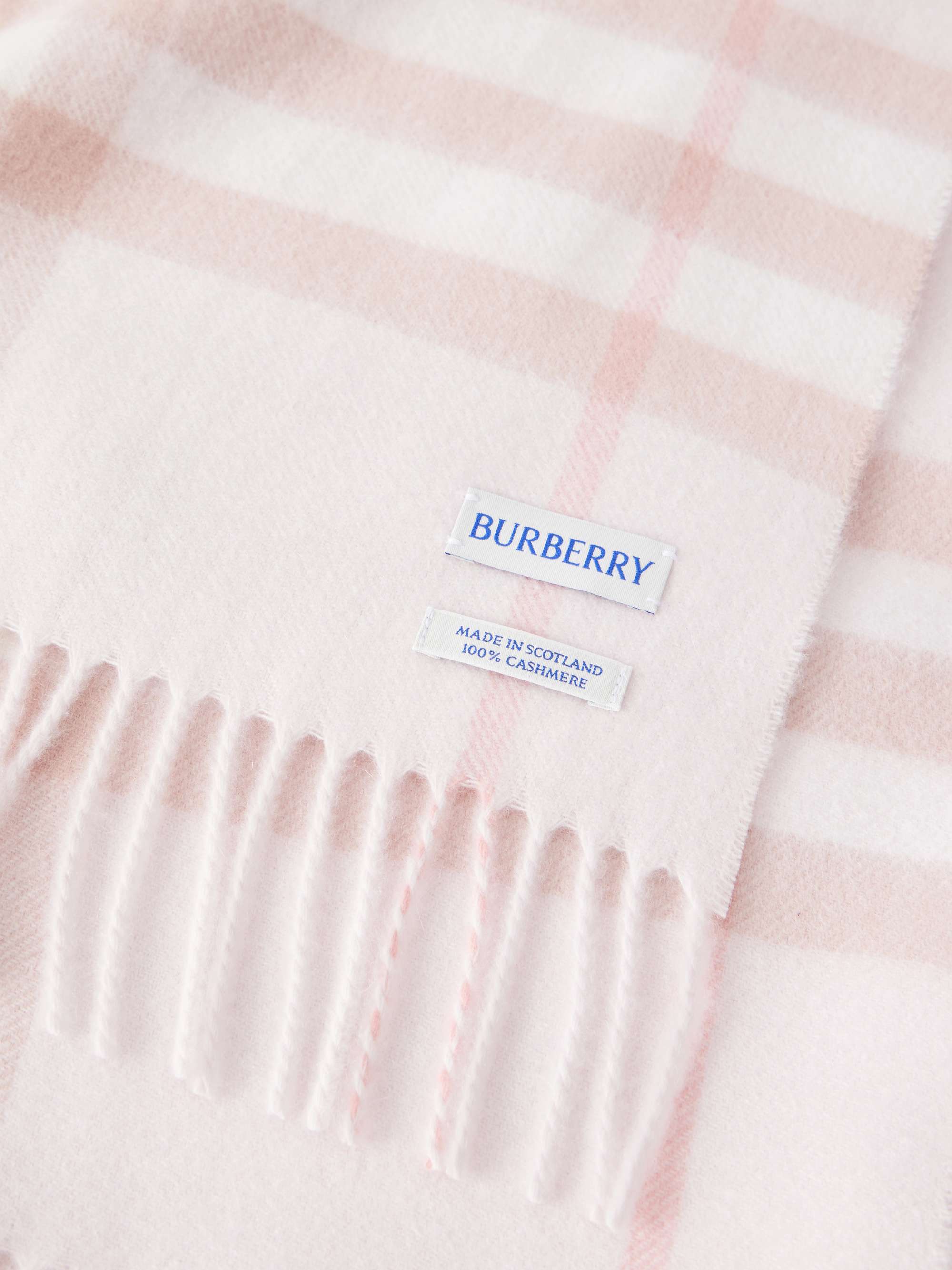 BURBERRY Giant fringe-detail checked cashmere scarf | NET-A-PORTER US