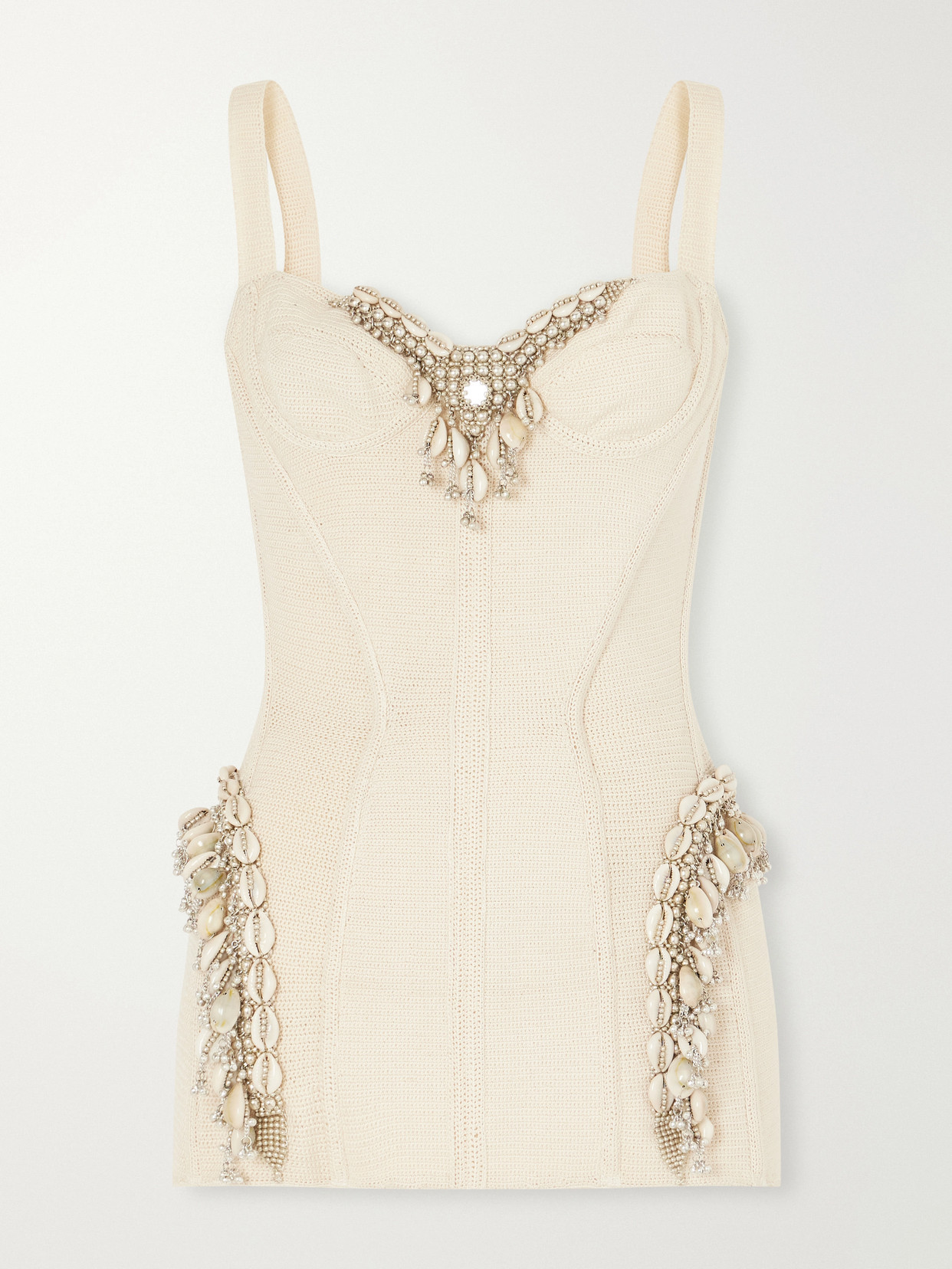 Amanda Embellished Cotton Knitted Corset Top