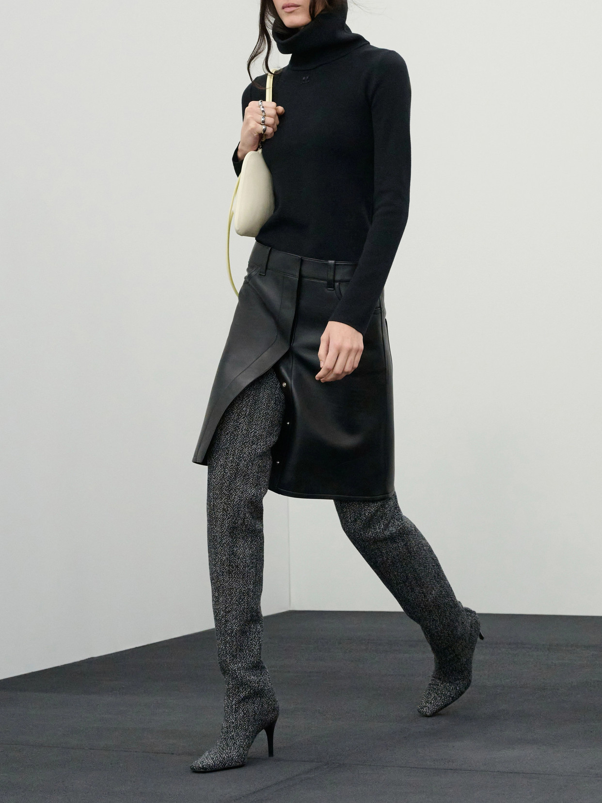 Leather Knee-Length Skirt