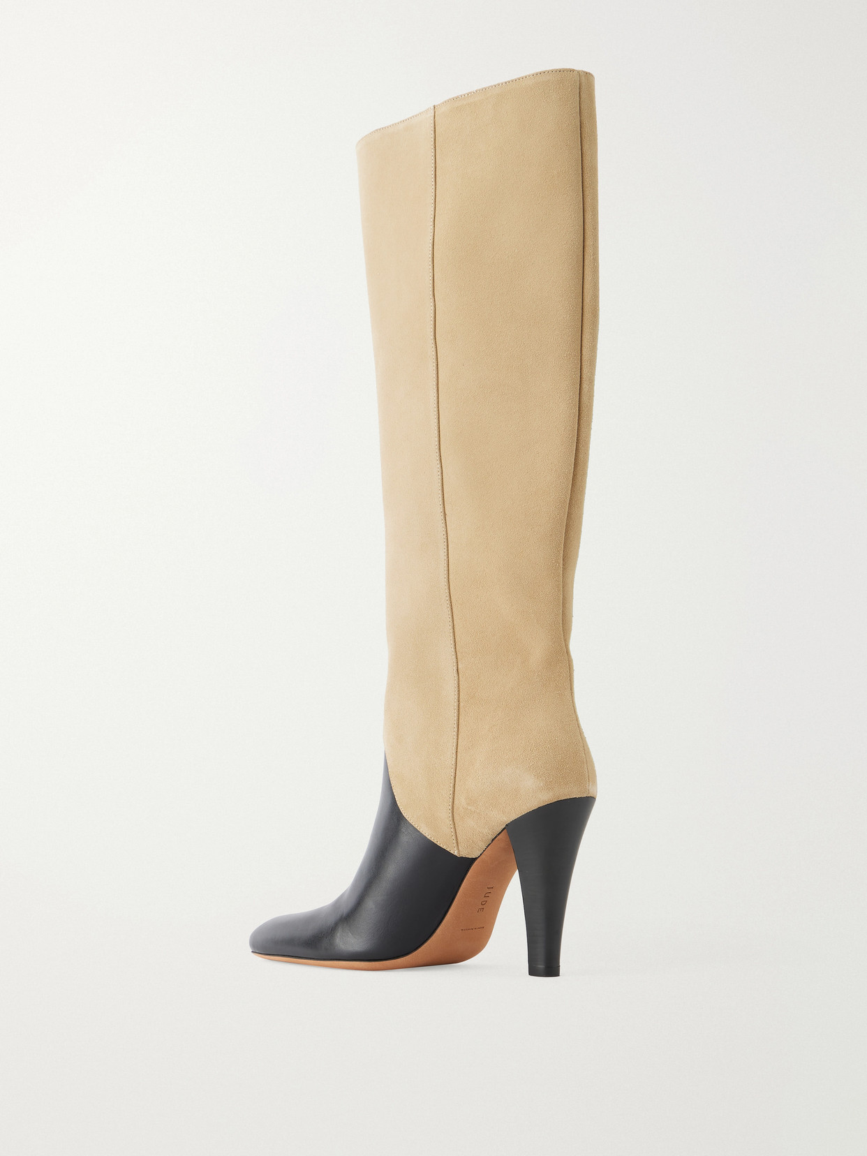 Edita 100 Two-Tone Leather And Suede Knee Boots