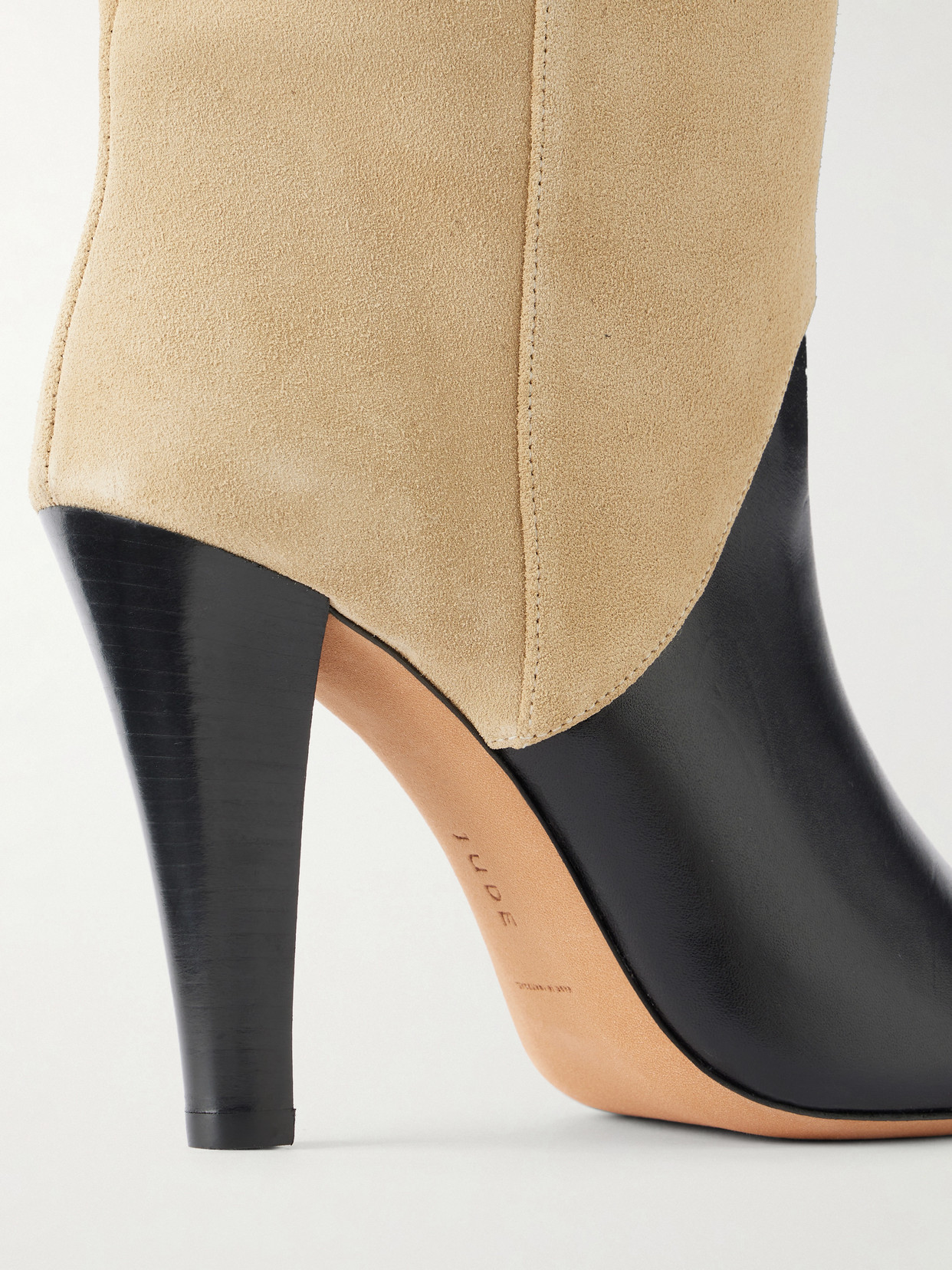 Edita 100 Two-Tone Leather And Suede Knee Boots