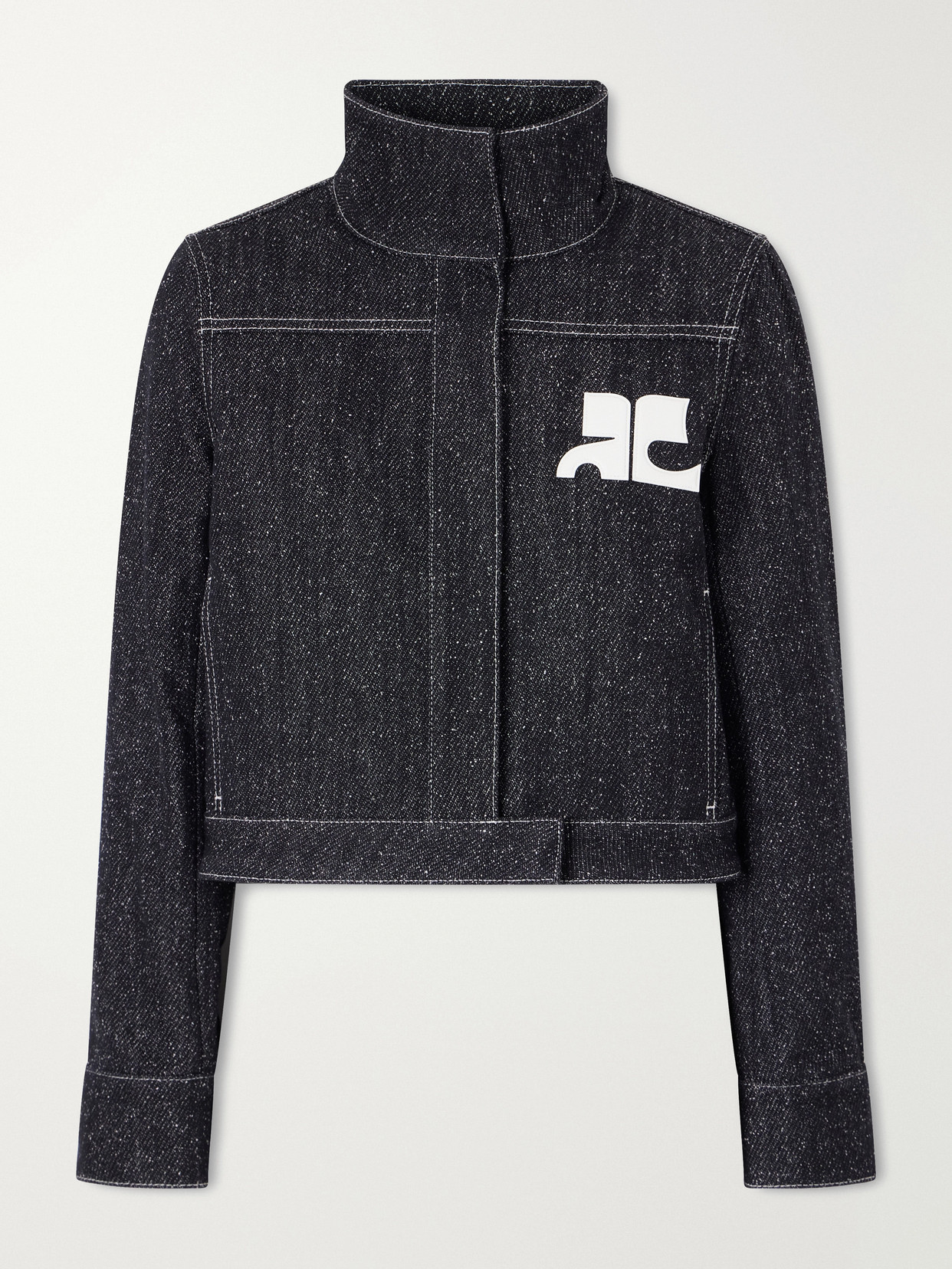 Logo-Embellished Denim-Tweed Jacket