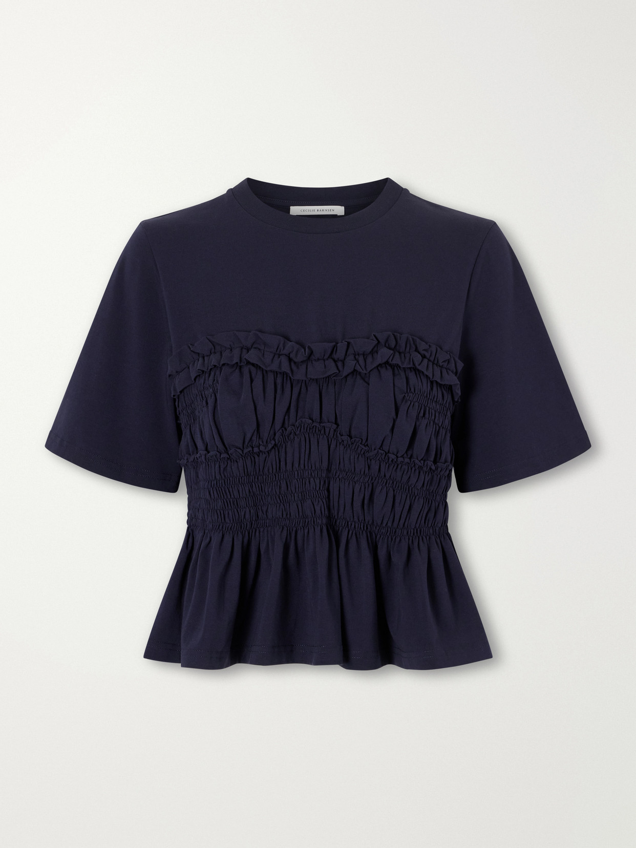 Vilde Gathered Cotton-Stretch Jersey T-Shirt