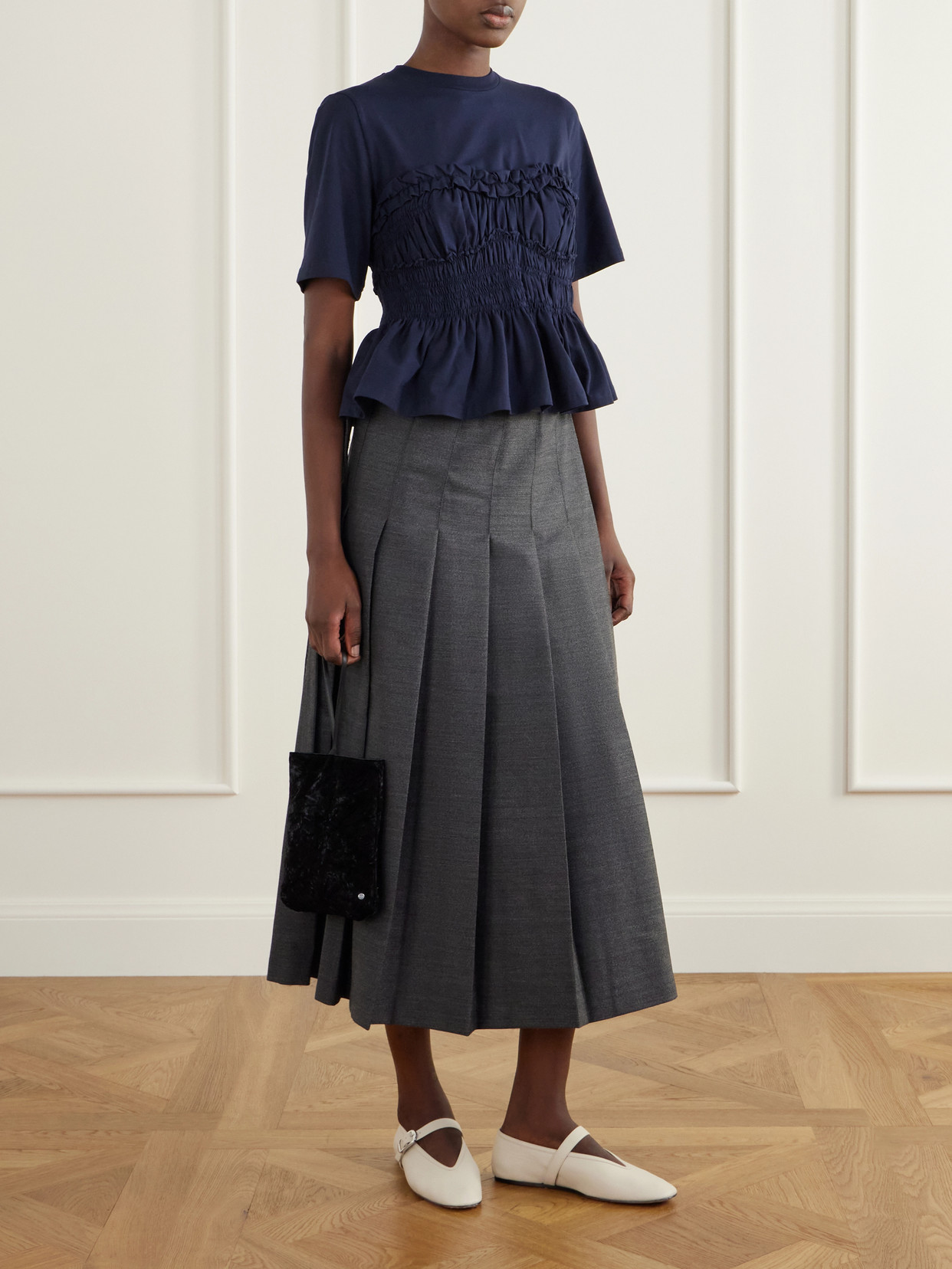 Vilde Gathered Cotton-Stretch Jersey T-Shirt