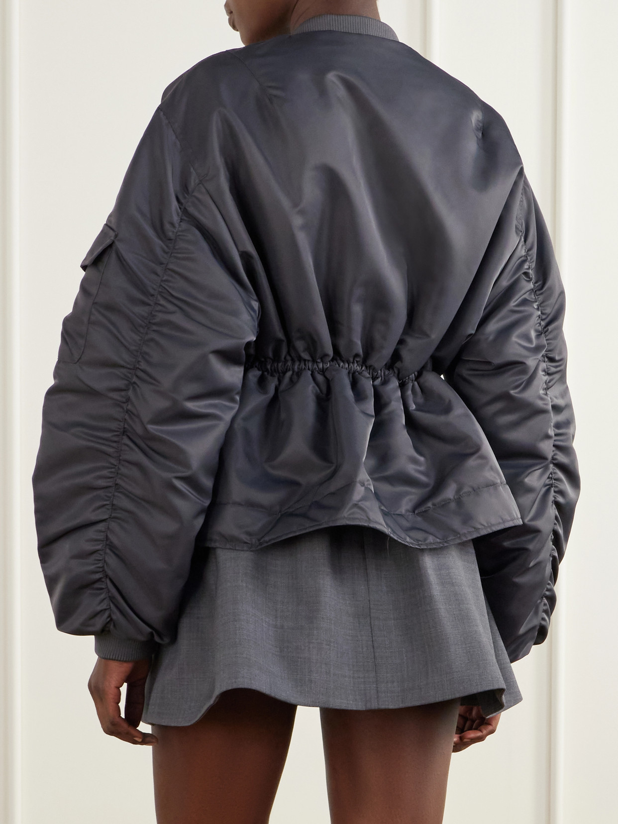 Birdie Embellished Padded Shell Bomber Jacket