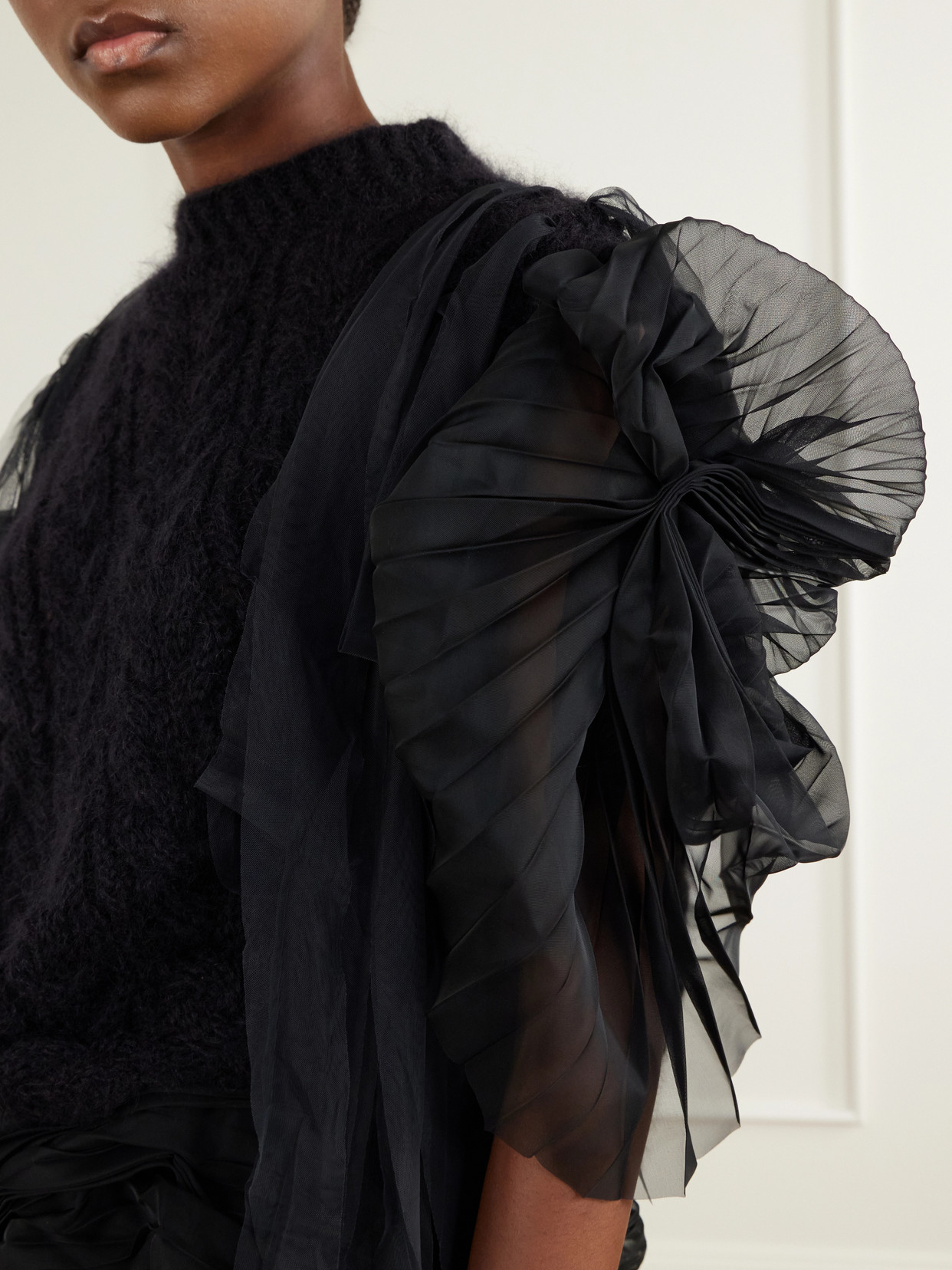 Francisca Tulle-Trimmed Mohair-Blend Sweater