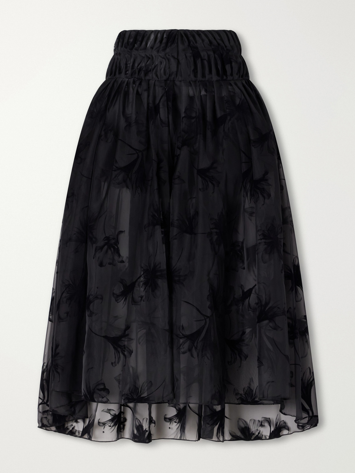 Rebecca Pleated Flocked Organza Midi