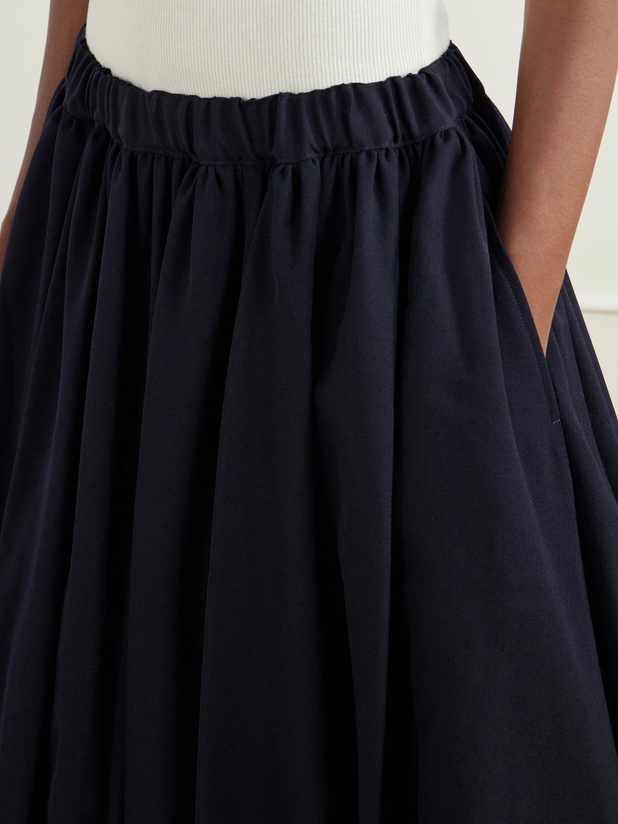 Comme Des Garçons Girl - Gathered Wool-Gabardine Midi