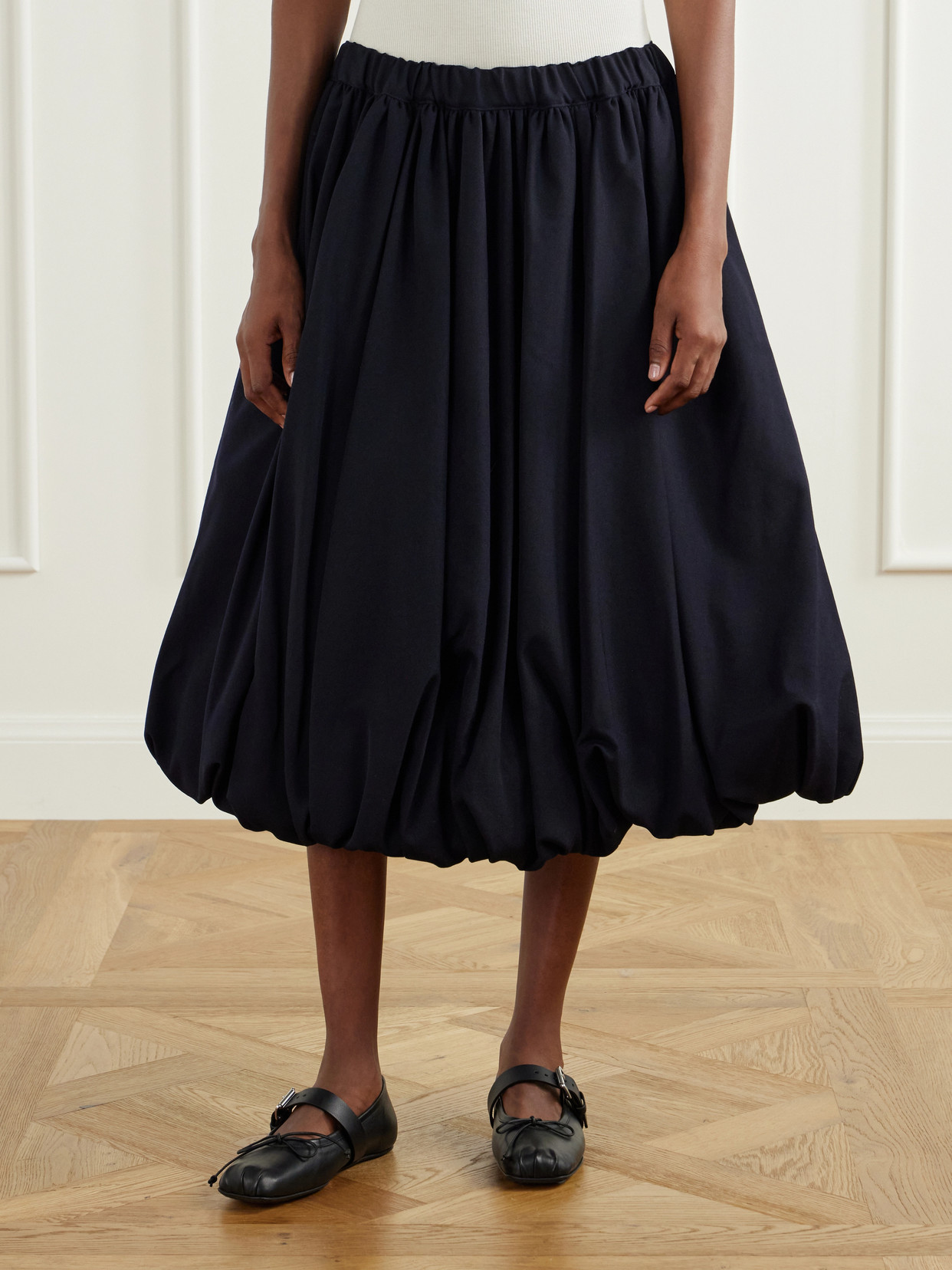 Comme Des Garçons Girl - Gathered Wool-Gabardine Midi