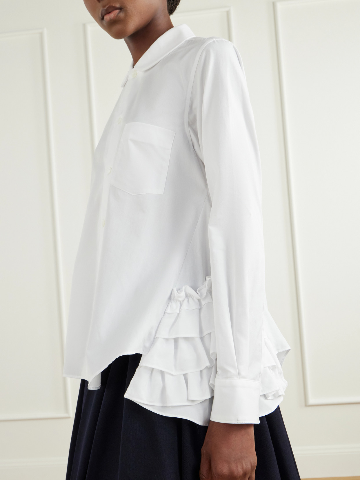 Comme Des Garçons Girl - Ruffled Cotton-Poplin Shirt