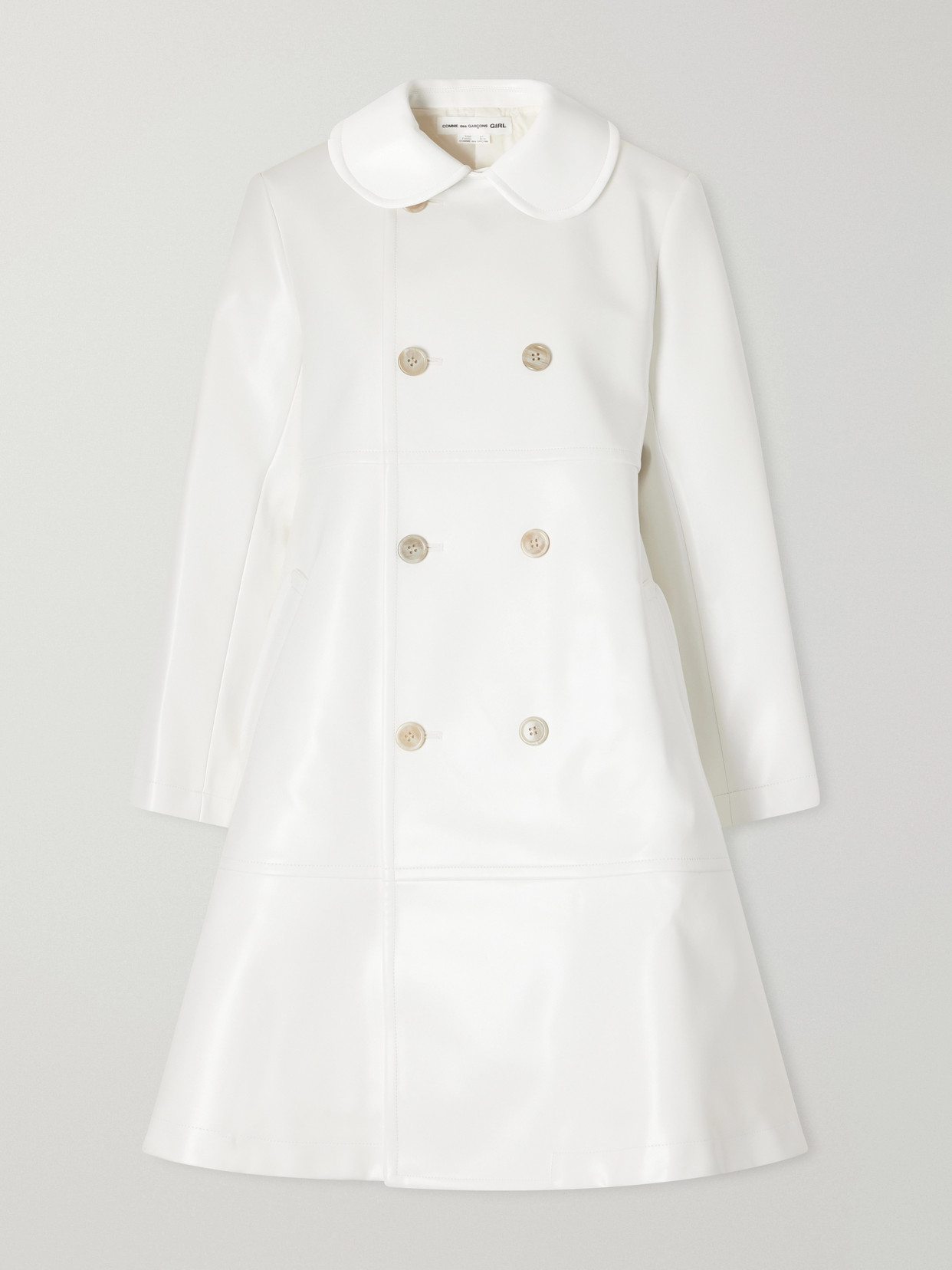 Comme Des Garçons Girl - Double-Breasted Tiered Glossed Coat