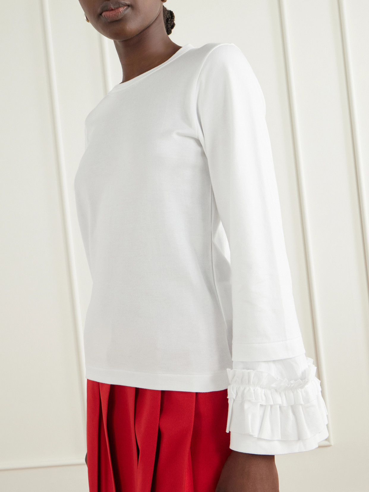 Comme Des Garçons Girl - Ruffled Cotton-Jersey T-Shirt