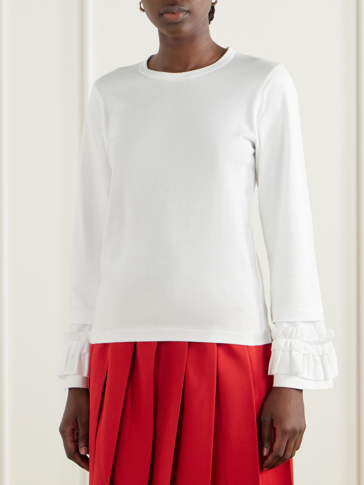 Comme Des Garçons Girl - Ruffled Cotton-Jersey T-Shirt