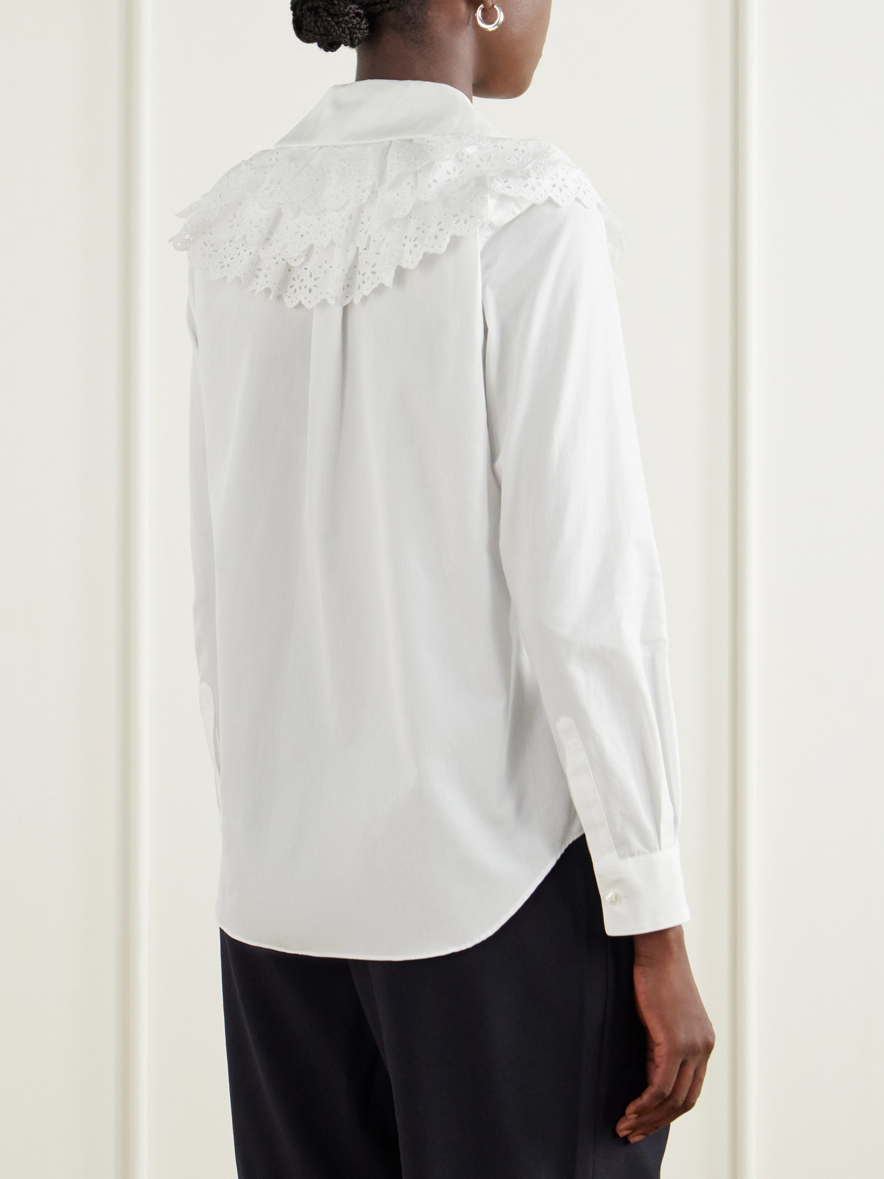 Comme Des Garçons Girl - Broderie Anglaise-Trimmed Cotton-Poplin Blouse