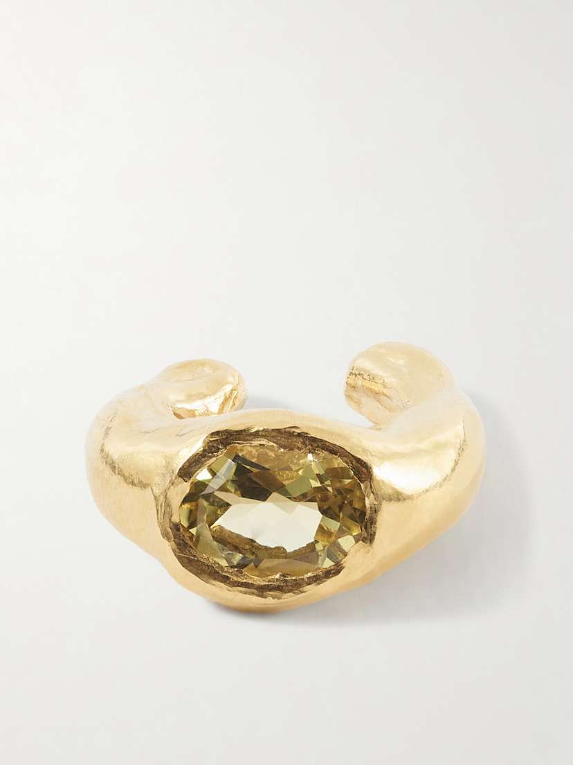 Simuero Faro Gold-plated, Amethyst Ear Cuff