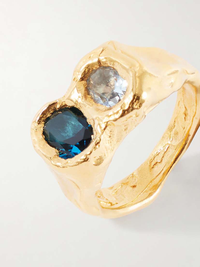 Simuero Buzo Gold-plated Sterling Silver Topaz And Cubic Zirconia Ring | Thumbnail 5 Simuero Buzo Gold-plated Sterling Silver Topaz And Cubic Zirconia Ring | Thumbnail 5