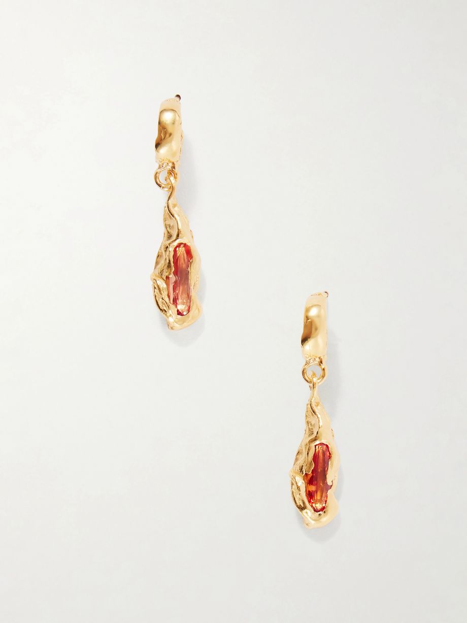 Naranja gold plated citrine drop earrings