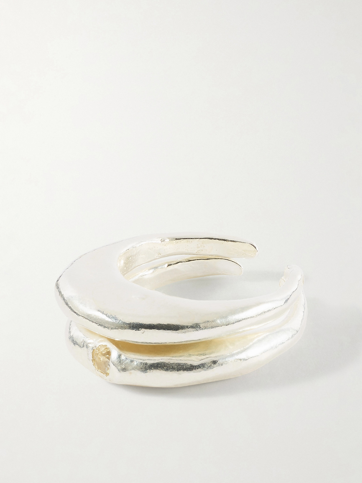 Simuero Sol Y Sombra Sterling Silver And Cubic Zirconia Toe Ring
