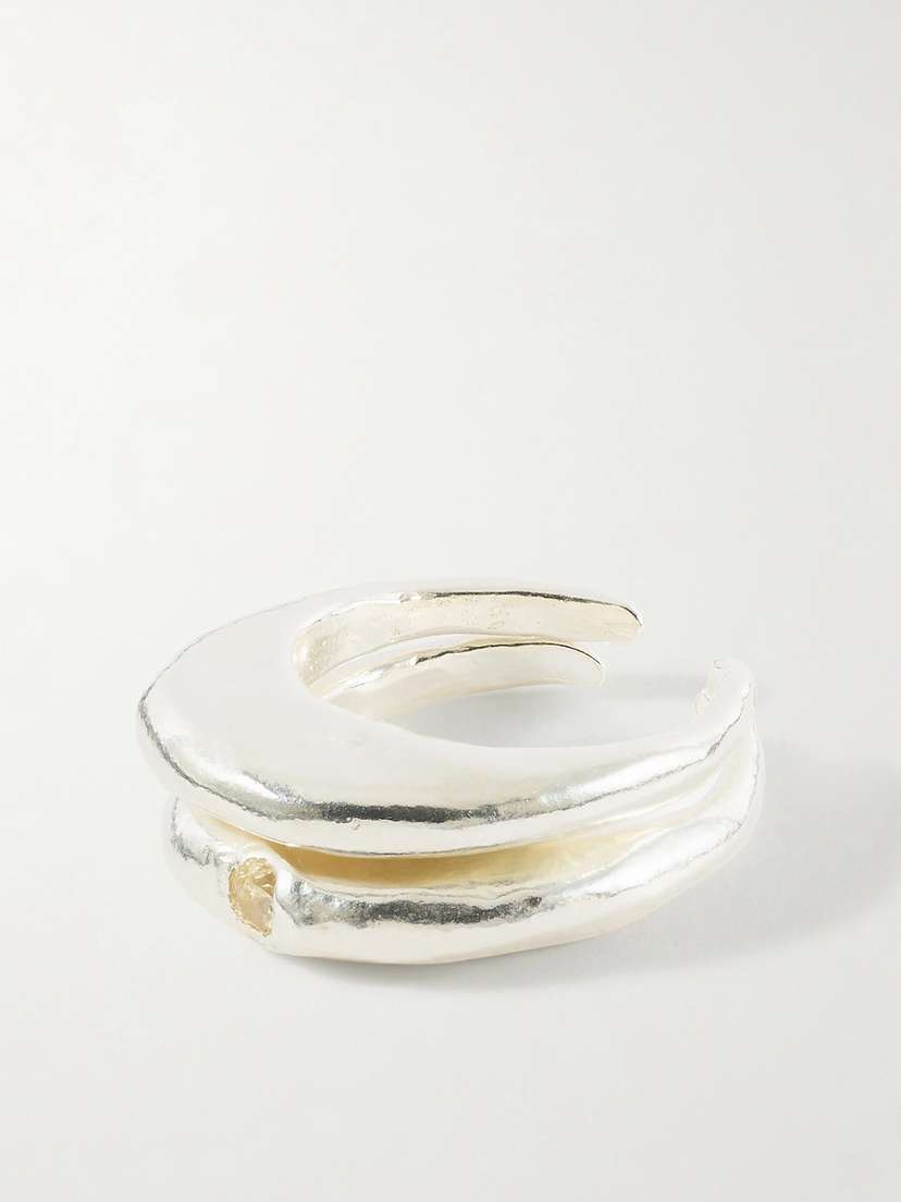 Simuero Sol Y Sombra Sterling Silver And Cubic Zirconia Toe Ring