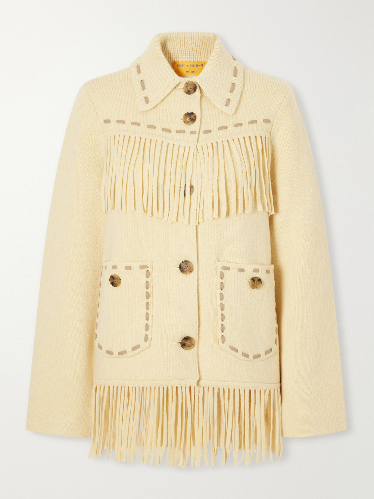 Western Fringed-Detail Wool-Blend Jacket