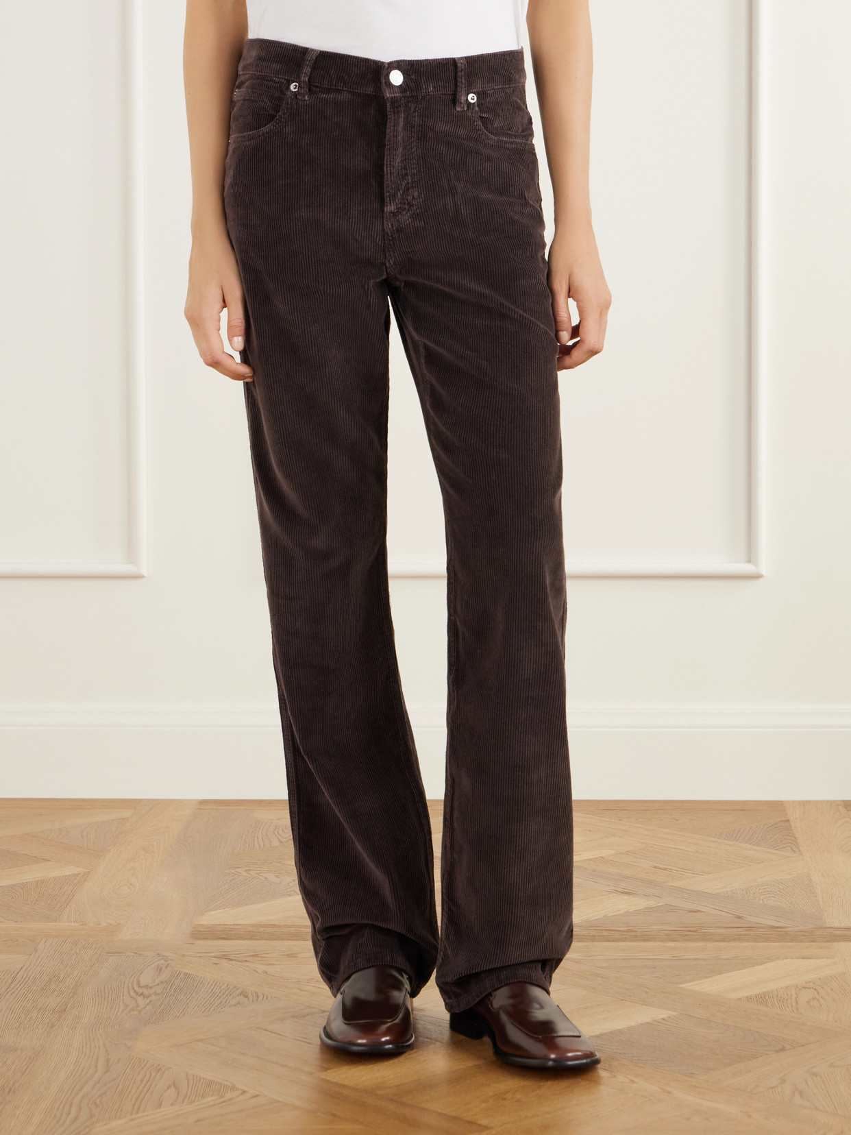 Weekender Organic Cotton-Corduroy Mid-Rise Wide- Leg