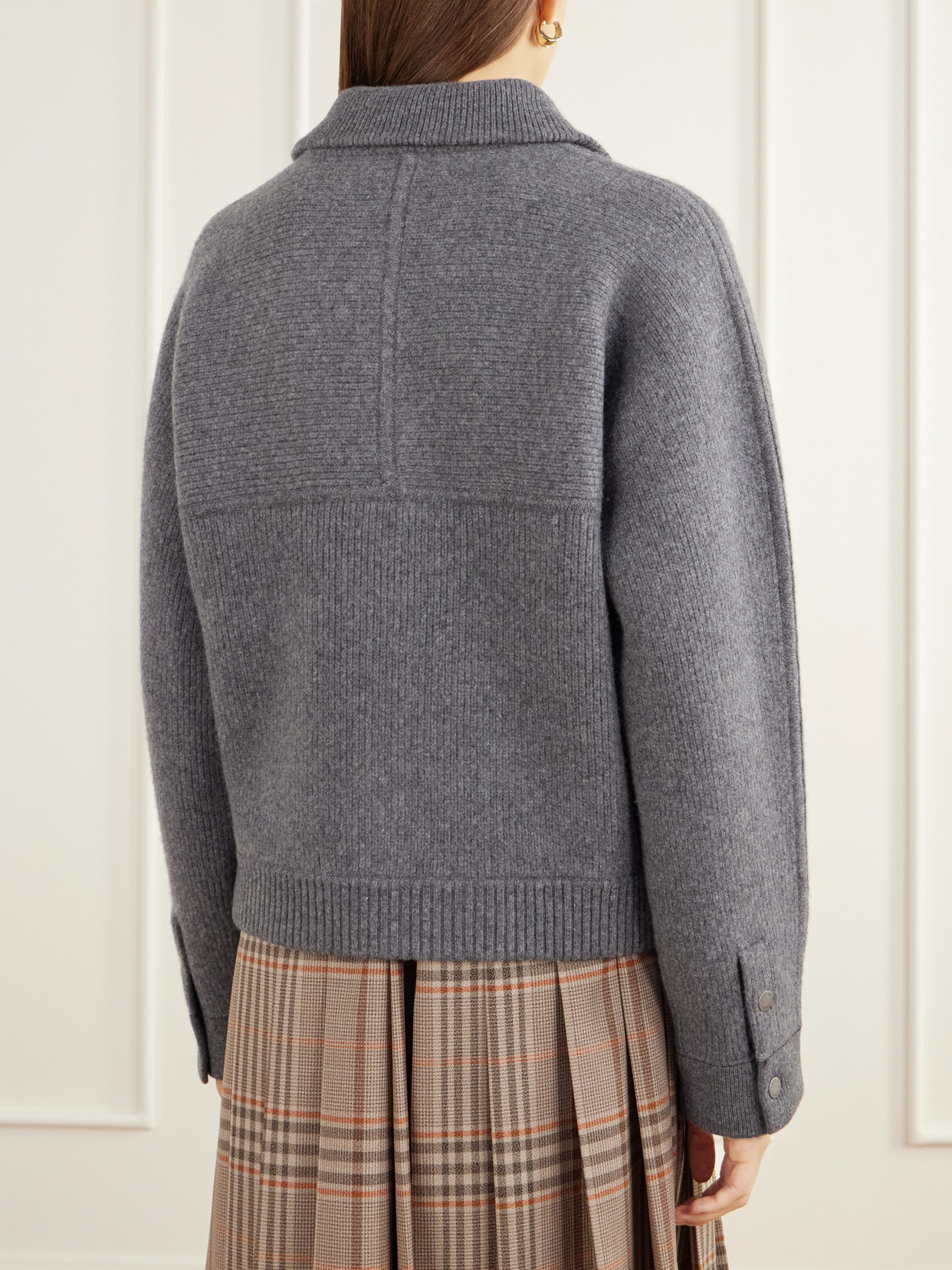 Rib-Knitted Felted Wool And Cashmere-Blend Jacket