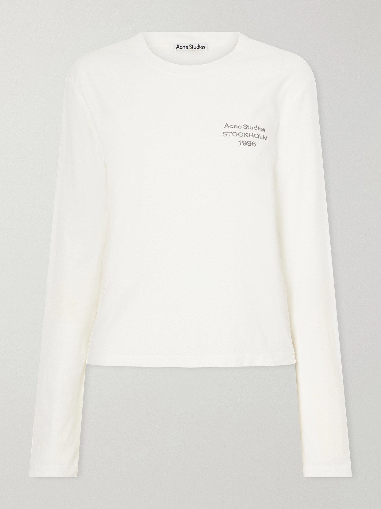 Acne Studios Logo-printed Distressed Cotton And Hemp-blend T-shirt In Neutral