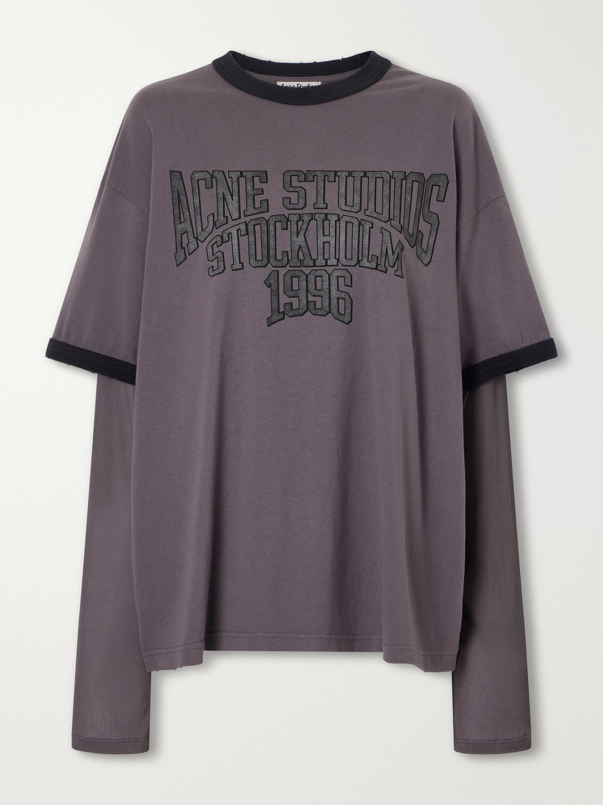 Acne Studios Logo-print Cotton-jersey T-shirt In Purple