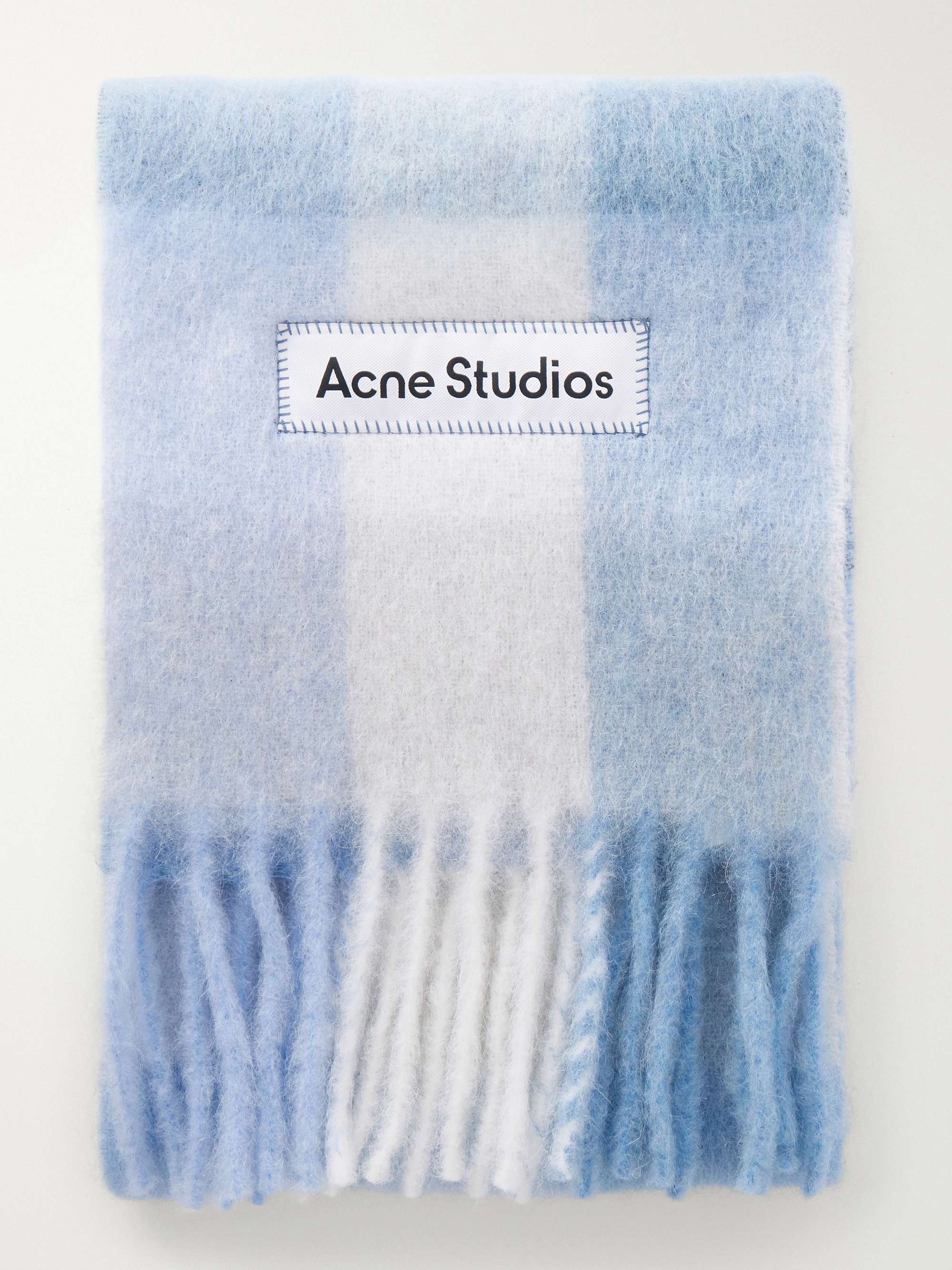 ACNE STUDIOS Vally fringed striped knitted scarf