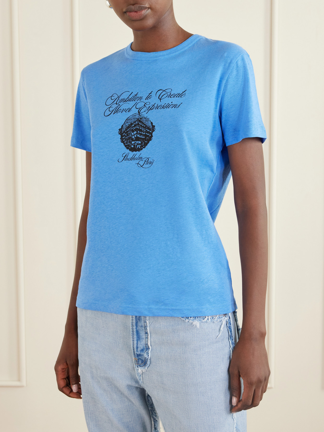 Eram Nobel Printed Cotton And Hemp-Blend T-Shirt