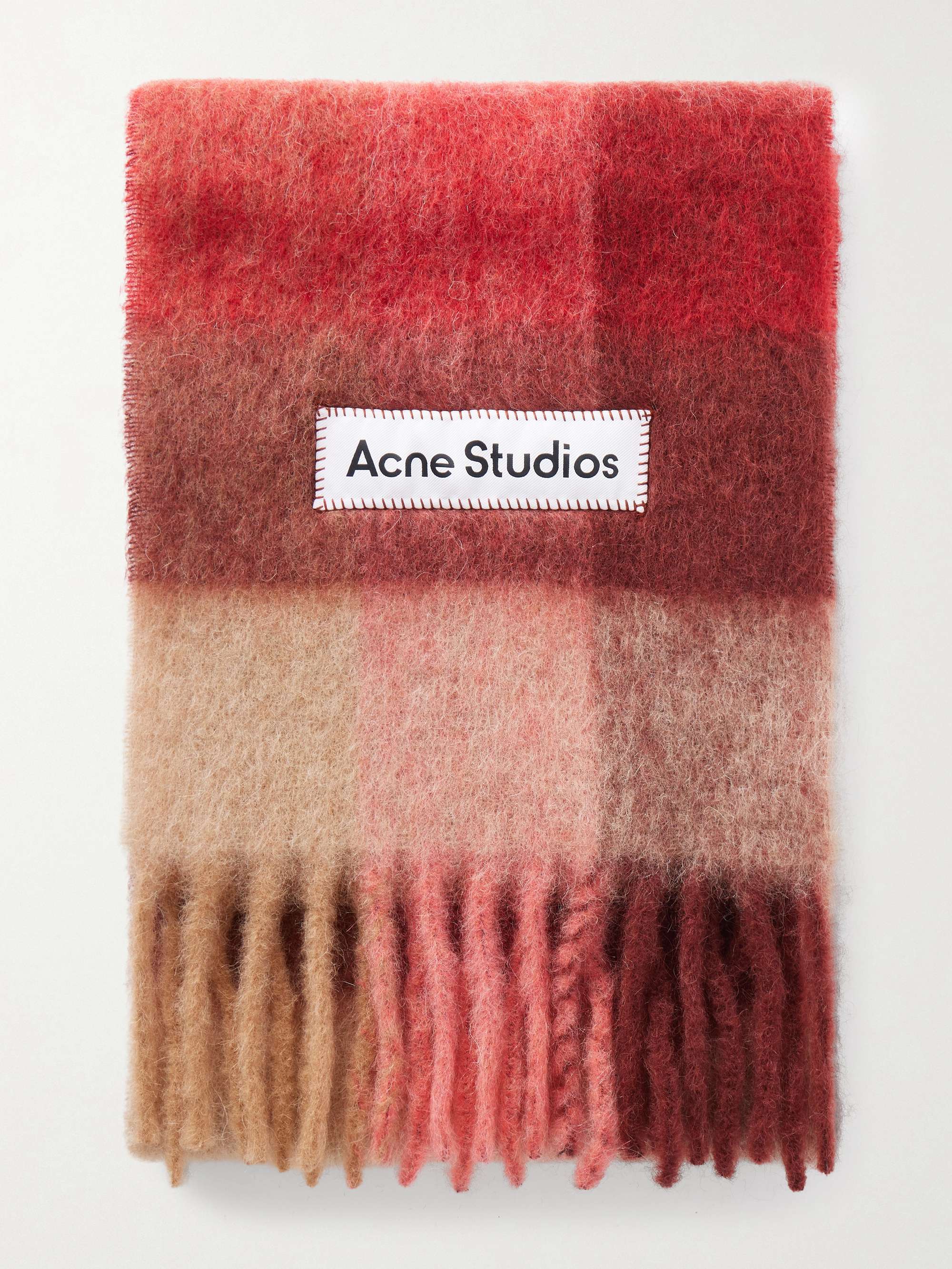 ACNE STUDIOS Vally fringed striped knitted scarf