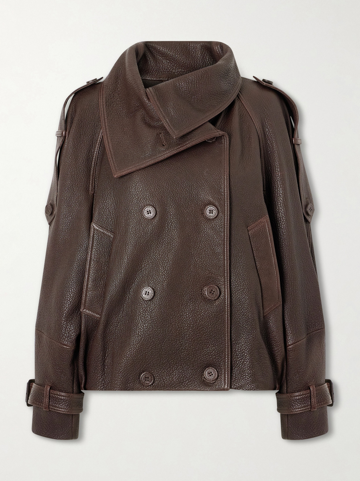 Acne Studios Full-grain Leather Jacket In Brown