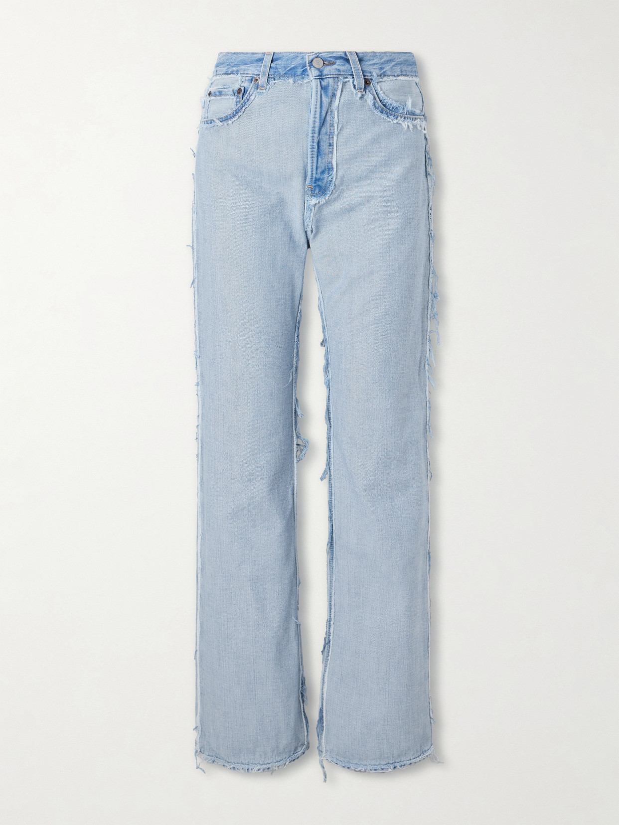 Acne Studios Pazer Mini Skeleton Straight-leg Jeans In Blue