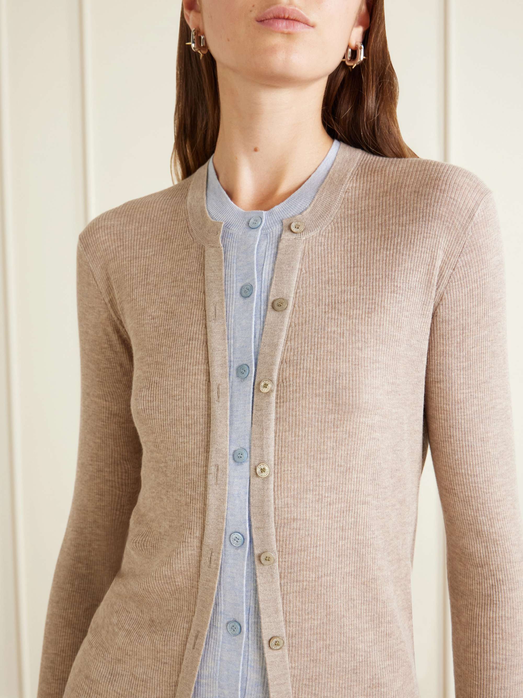 ACNE STUDIOS Kalet layered ribbed-knit silk and wool-blend